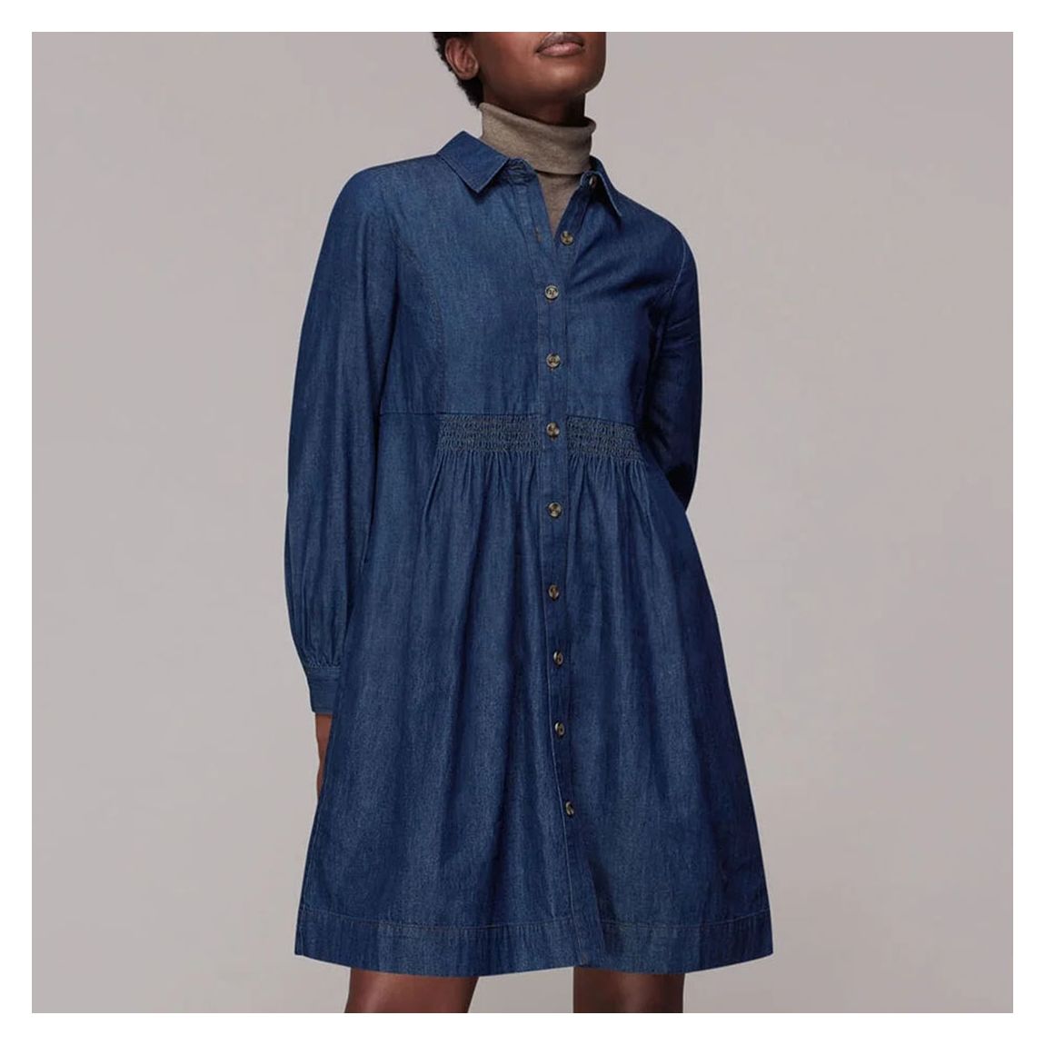 Dark Denim Chambray Mini Dress main product photo