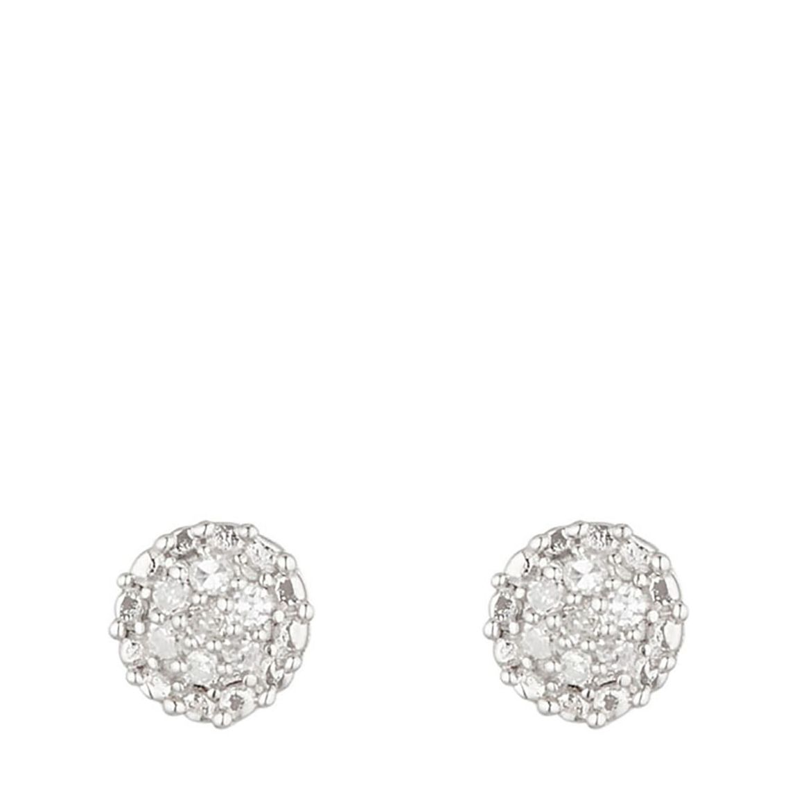 Silver Diamond Stud Earrings main product photo