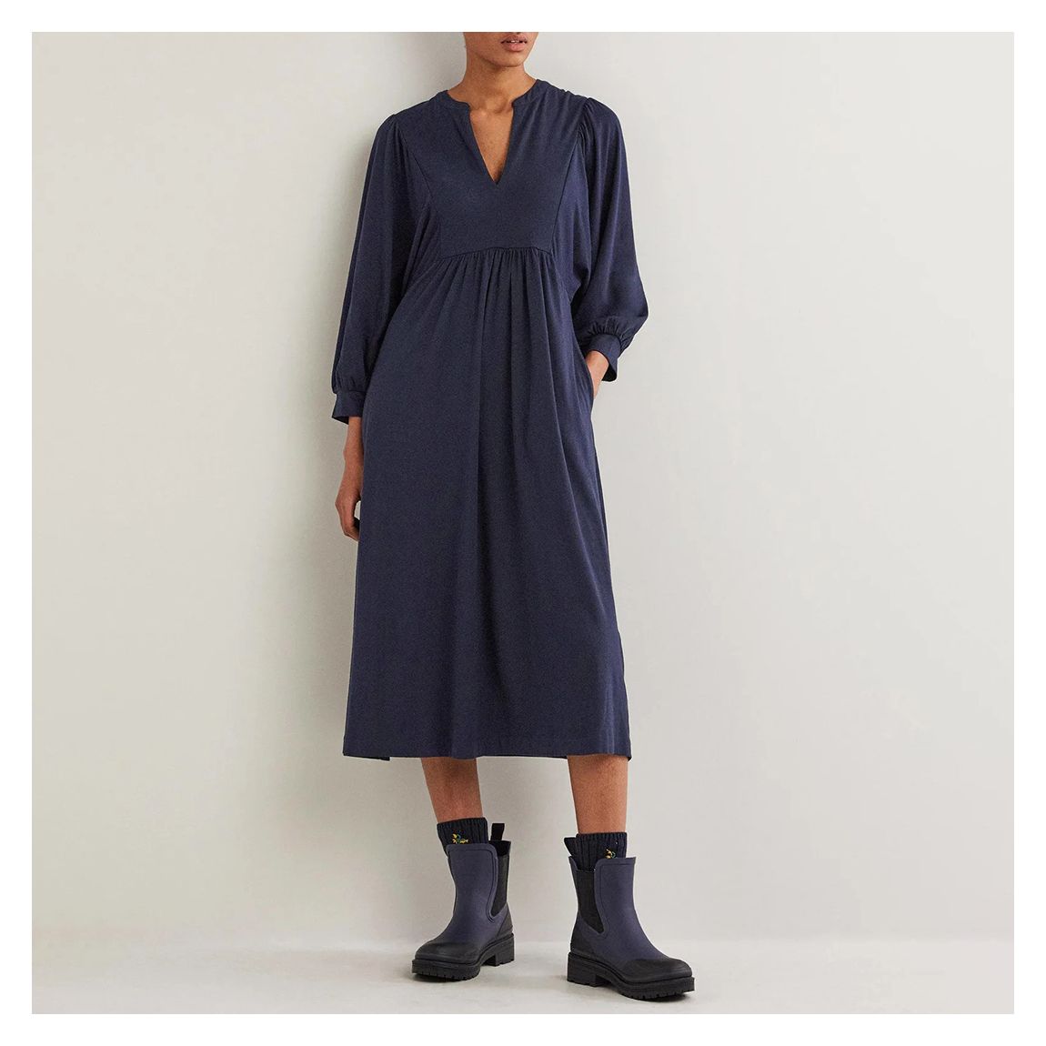 Navy Jersey Midi Dress main product photo