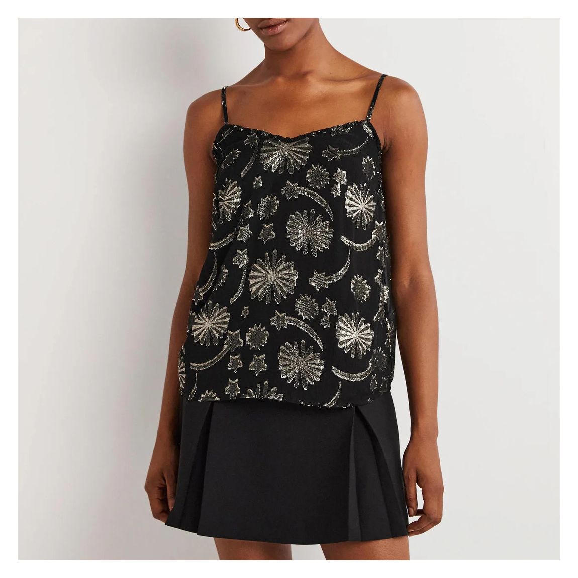 Black Strappy Halterneck Satin Top main product photo