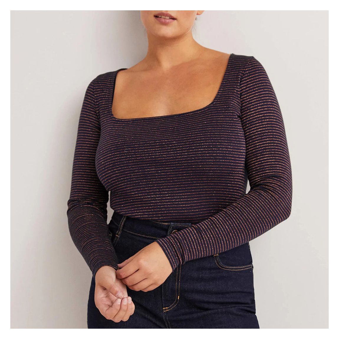 Navy Metallic Stripe Top main product photo