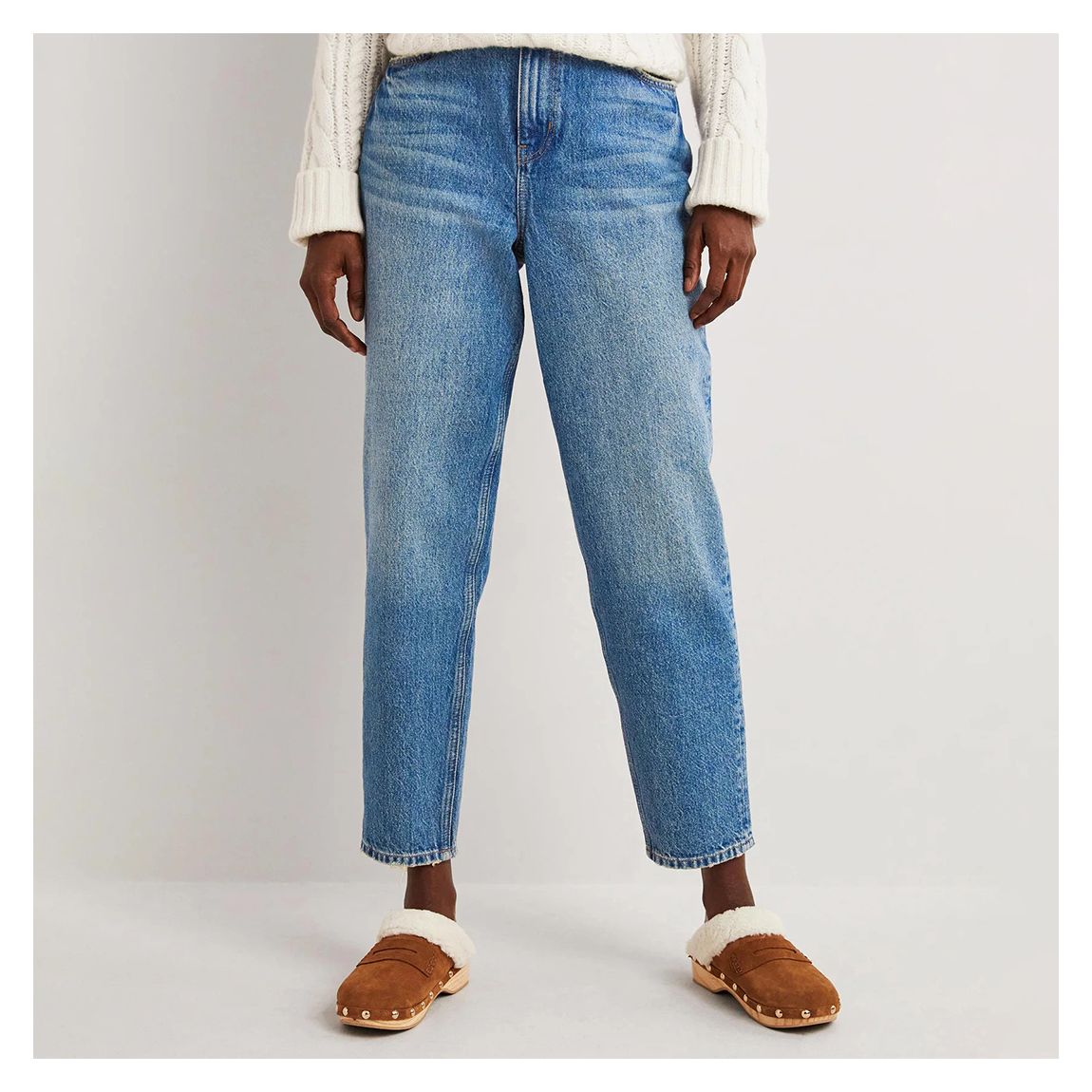 Denim Blue Tapered High Rise Jeans main product photo