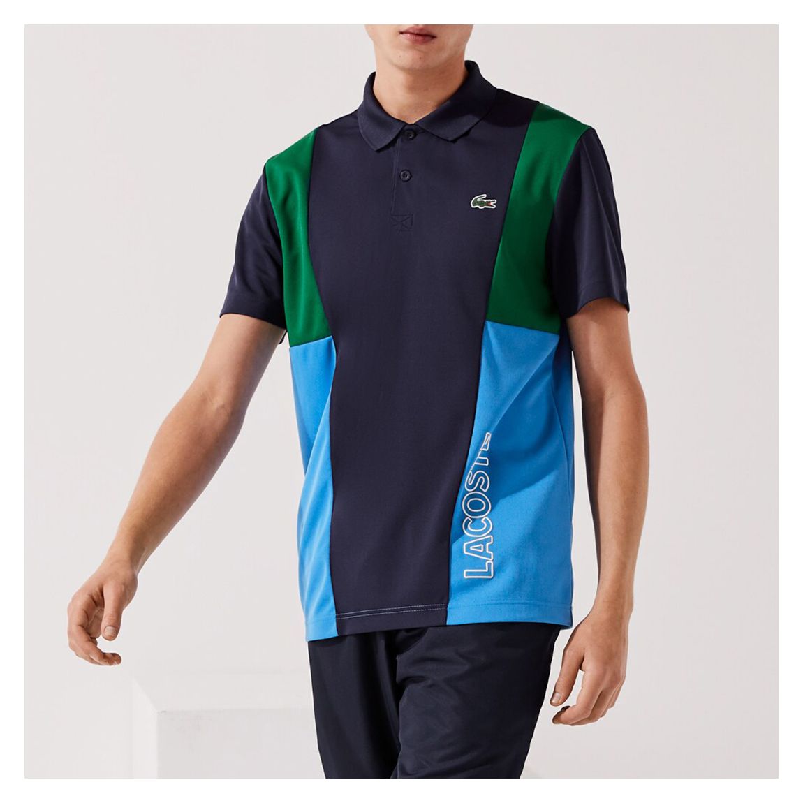 Navy Colour Block Polo Shirt main product photo