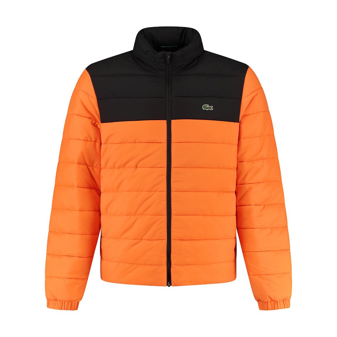 Orange Colour Block Quilted Jacket main product photo