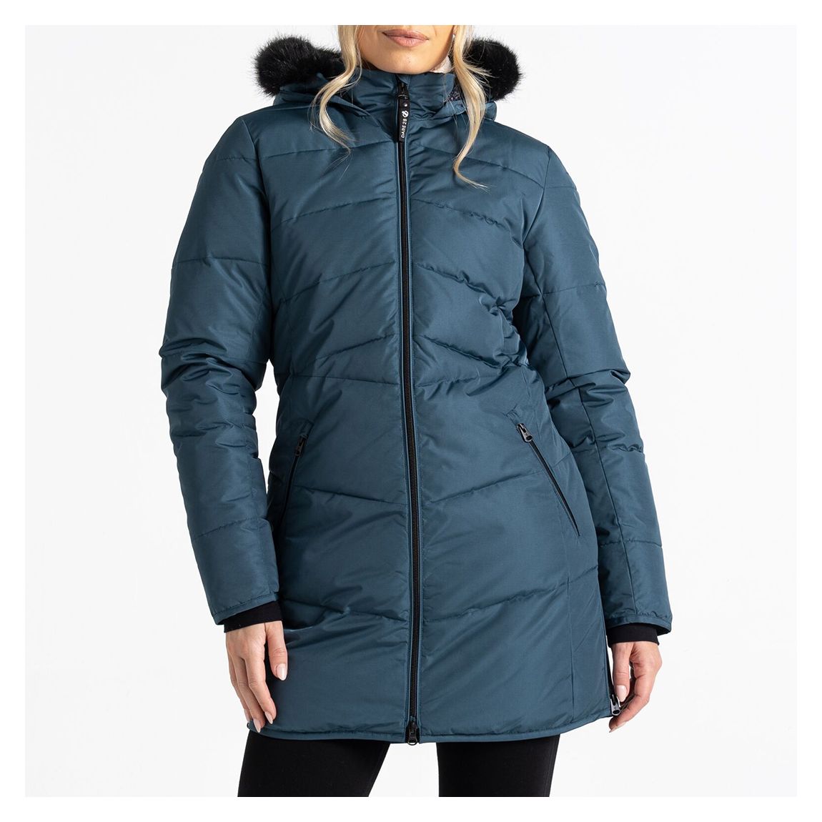 Blue Mid Length Padded Jacket main product photo