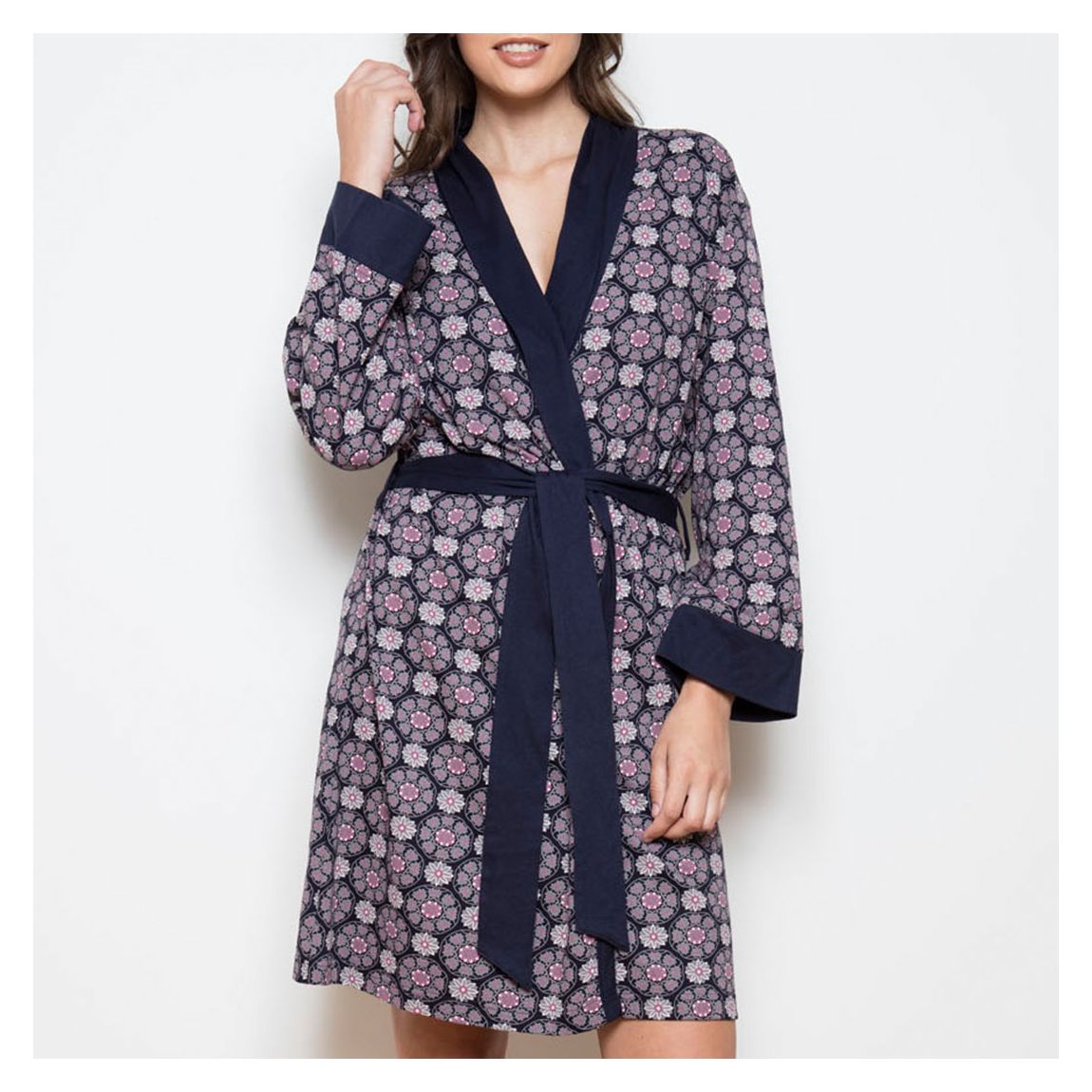 Navy Retro Urban Myth Classic Shawl Robe main product photo