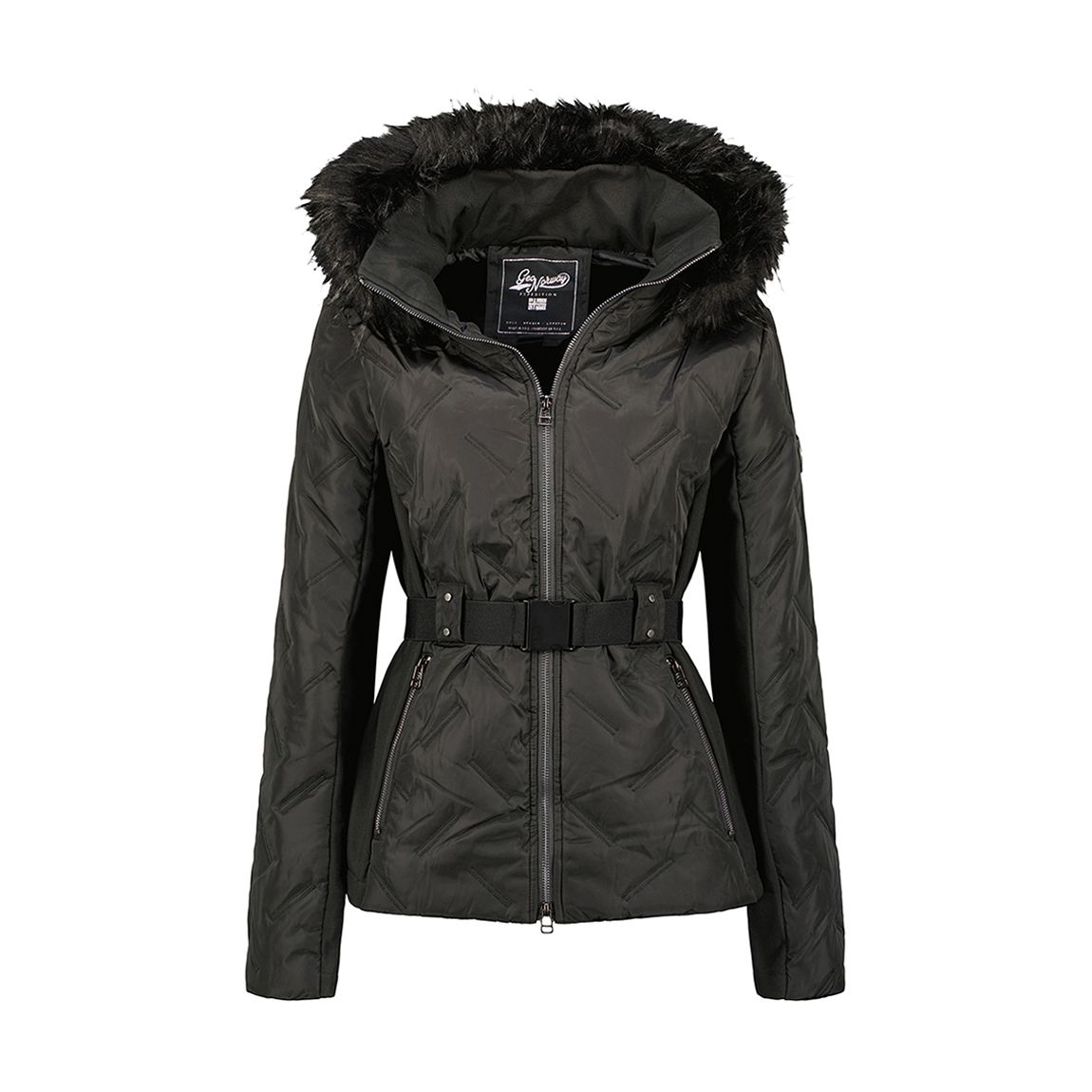 Black Belted Padded Jacket main product photo