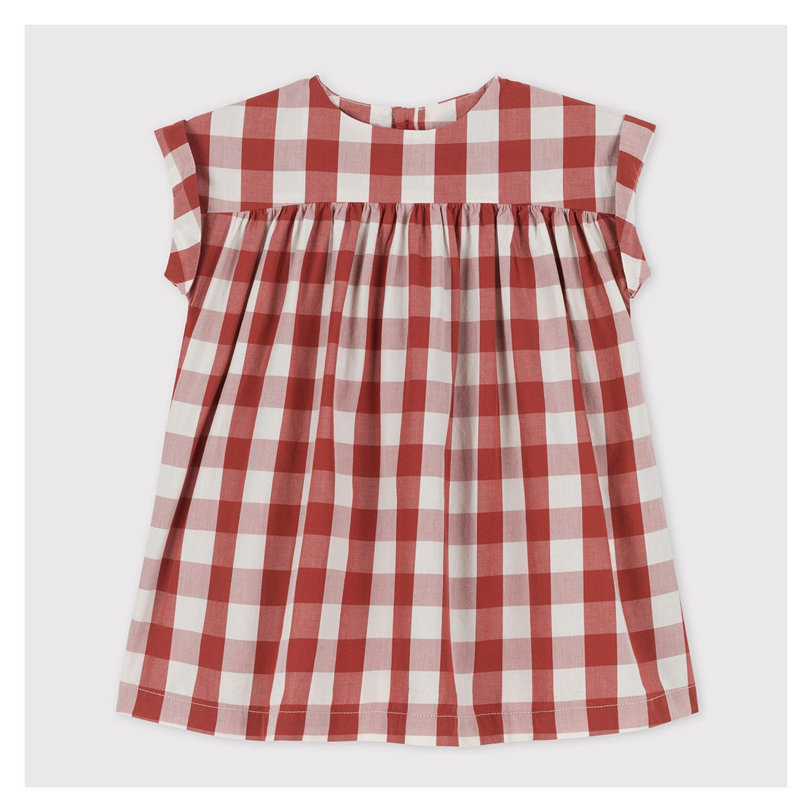 Red Check Gathered Dress main product photo