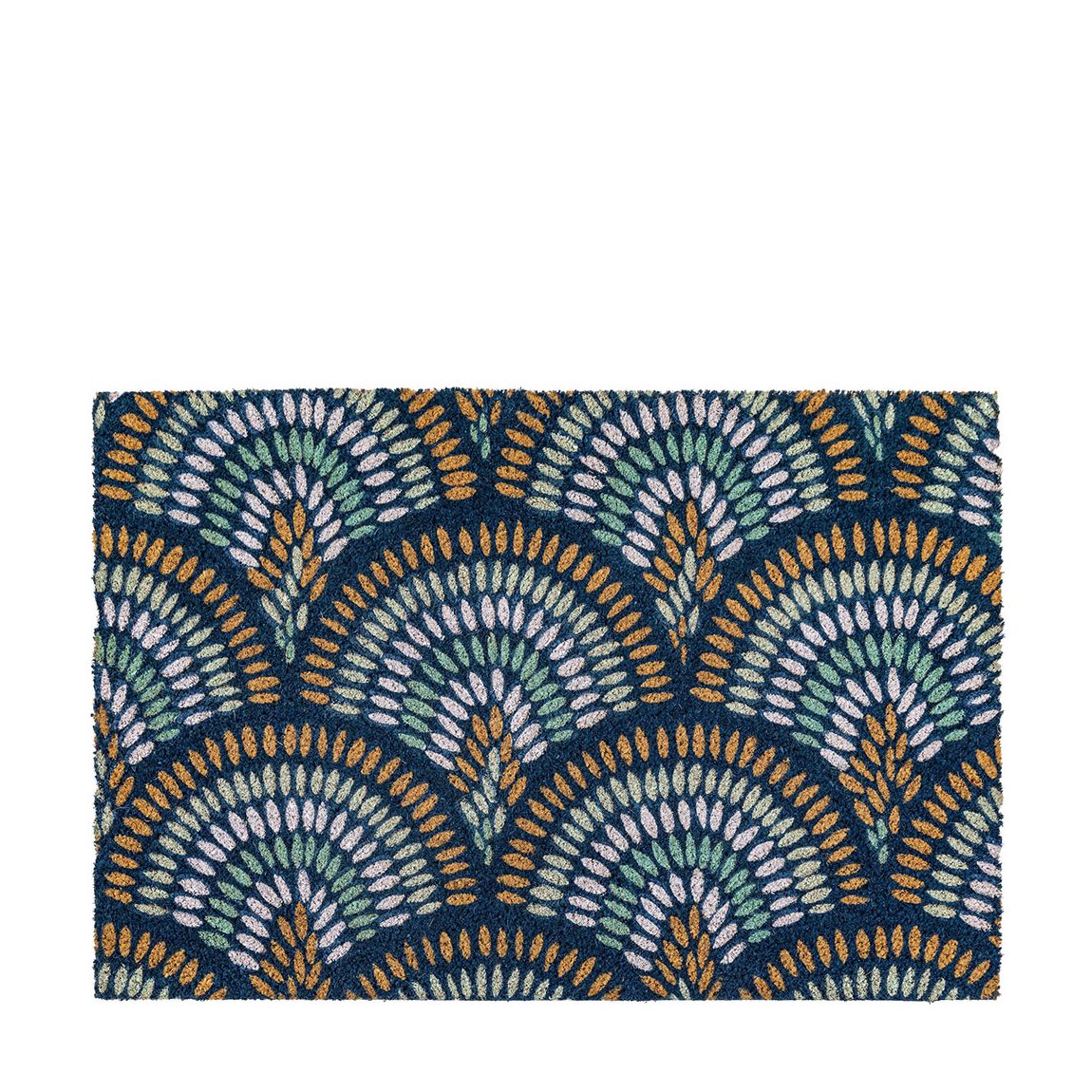 Ikat Navy Peacock Doormat 600x900mm main product photo