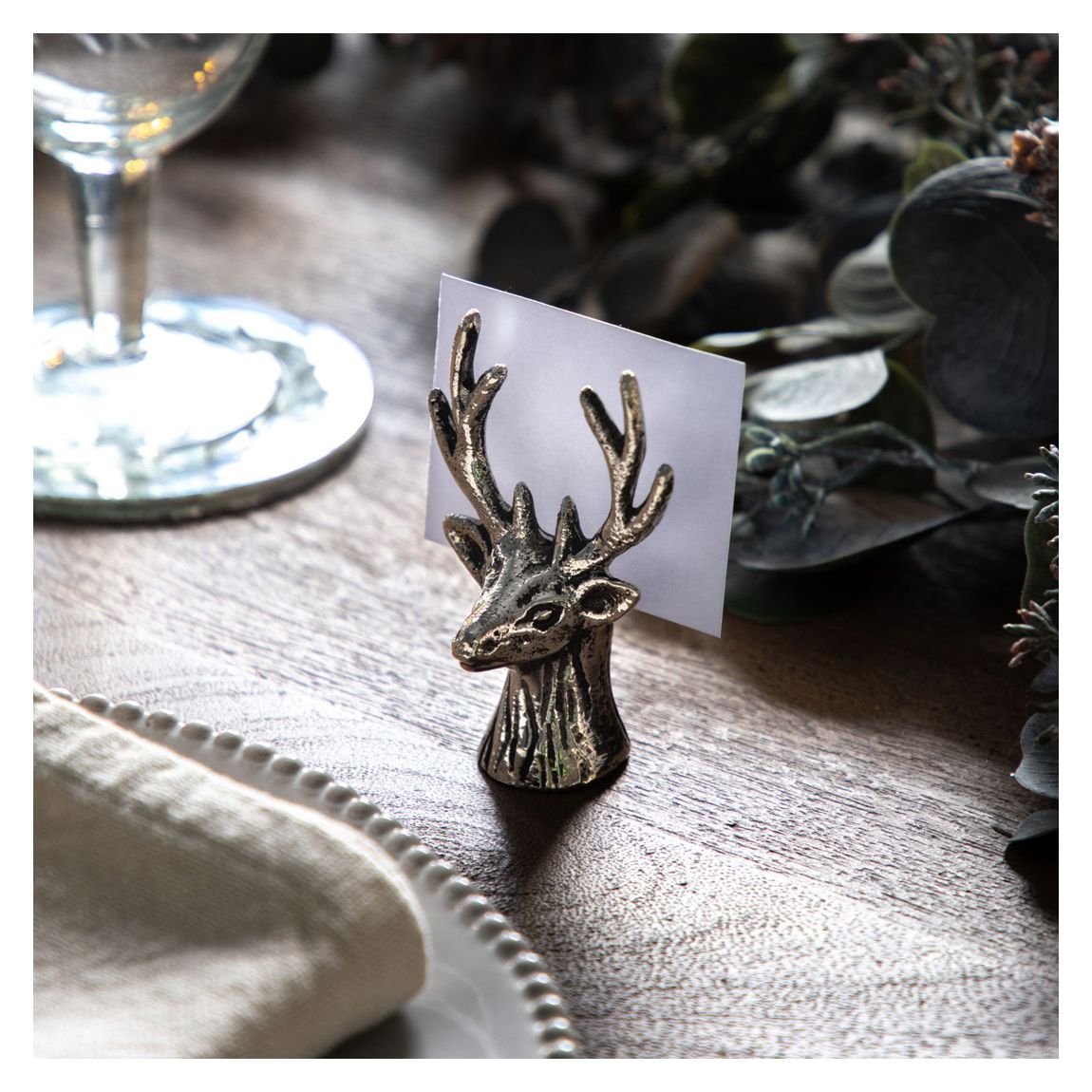 Set of 4 Stag Name Card Holder, Aluminium main product photo