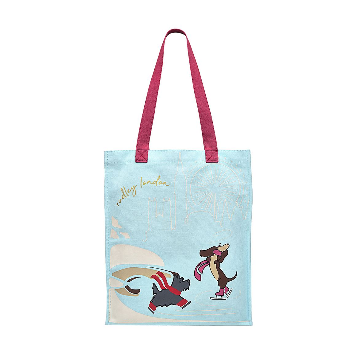 Light Blue Ice Skating Medium Open Top Tote main product photo