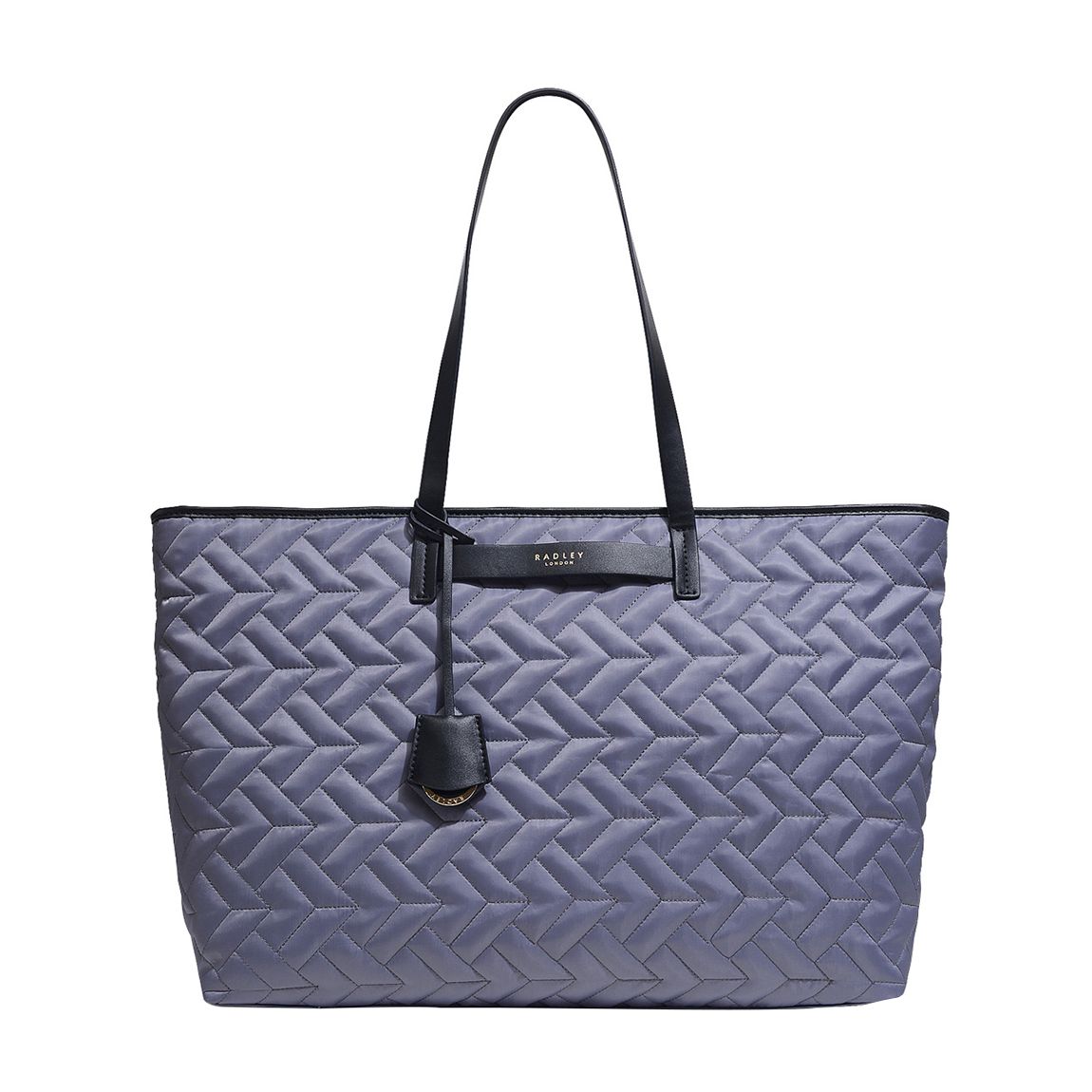 Dark Grey Finsbury Park Quilt Large Ziptop Shoulder Bag main product photo