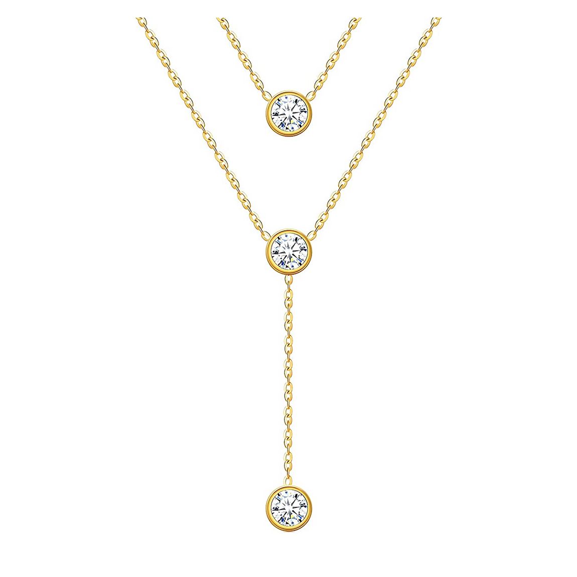 18K Gold Multi Layer Y Necklace main product photo