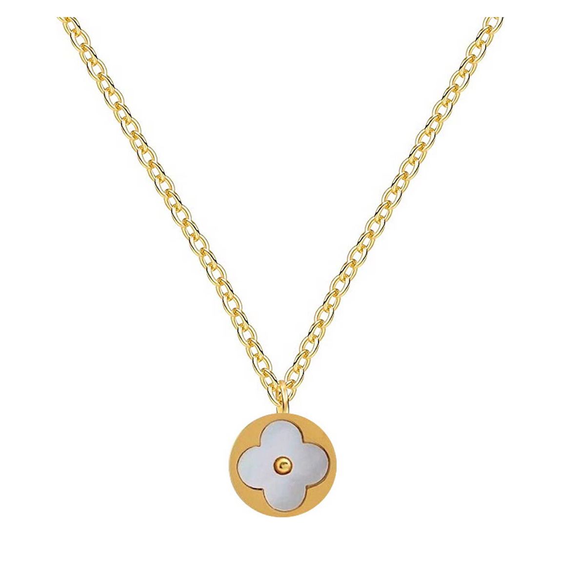 18K Gold Motif Mother Of Pearl Necklace main product photo