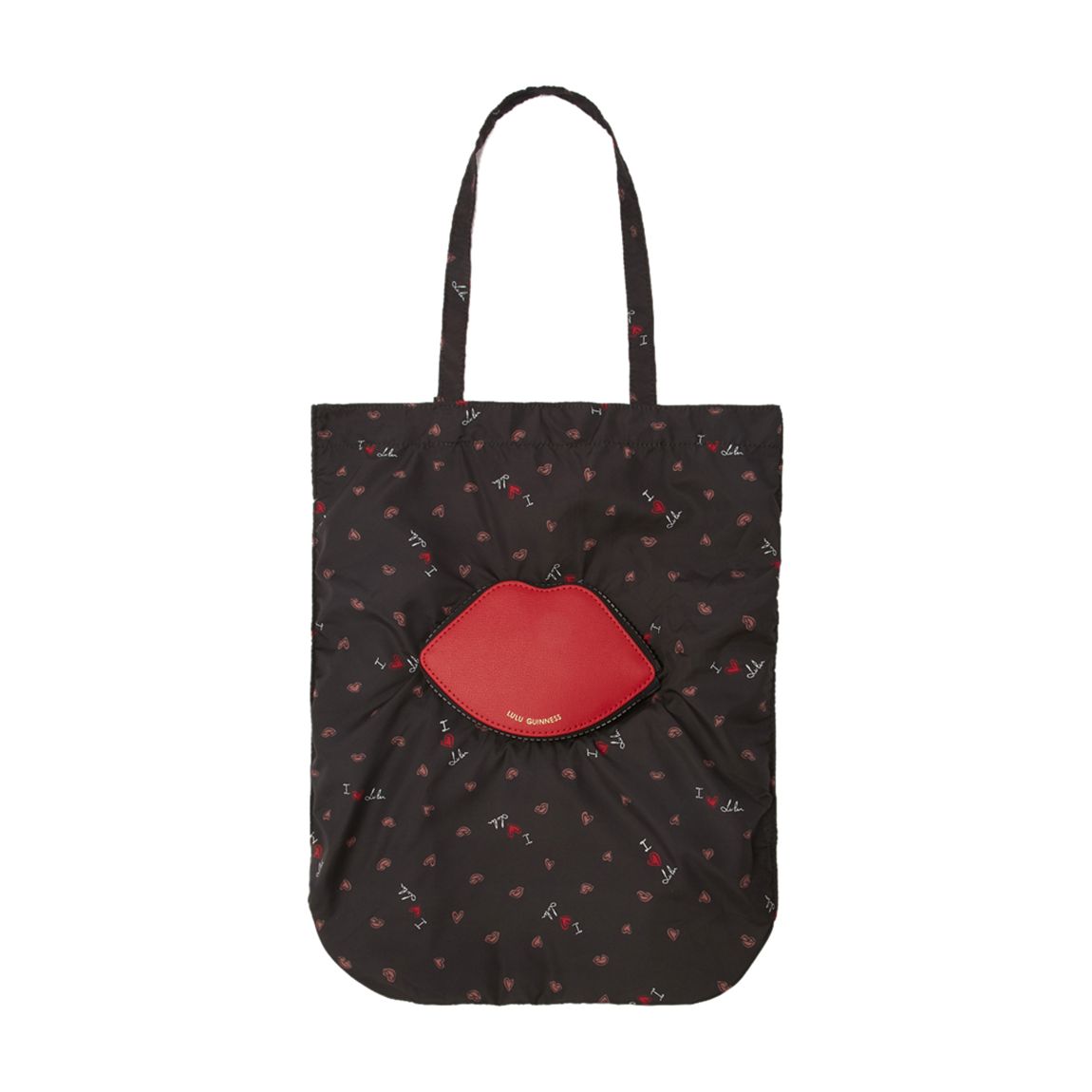 Lulu Red Black Lip Foldaway Shopper main product photo