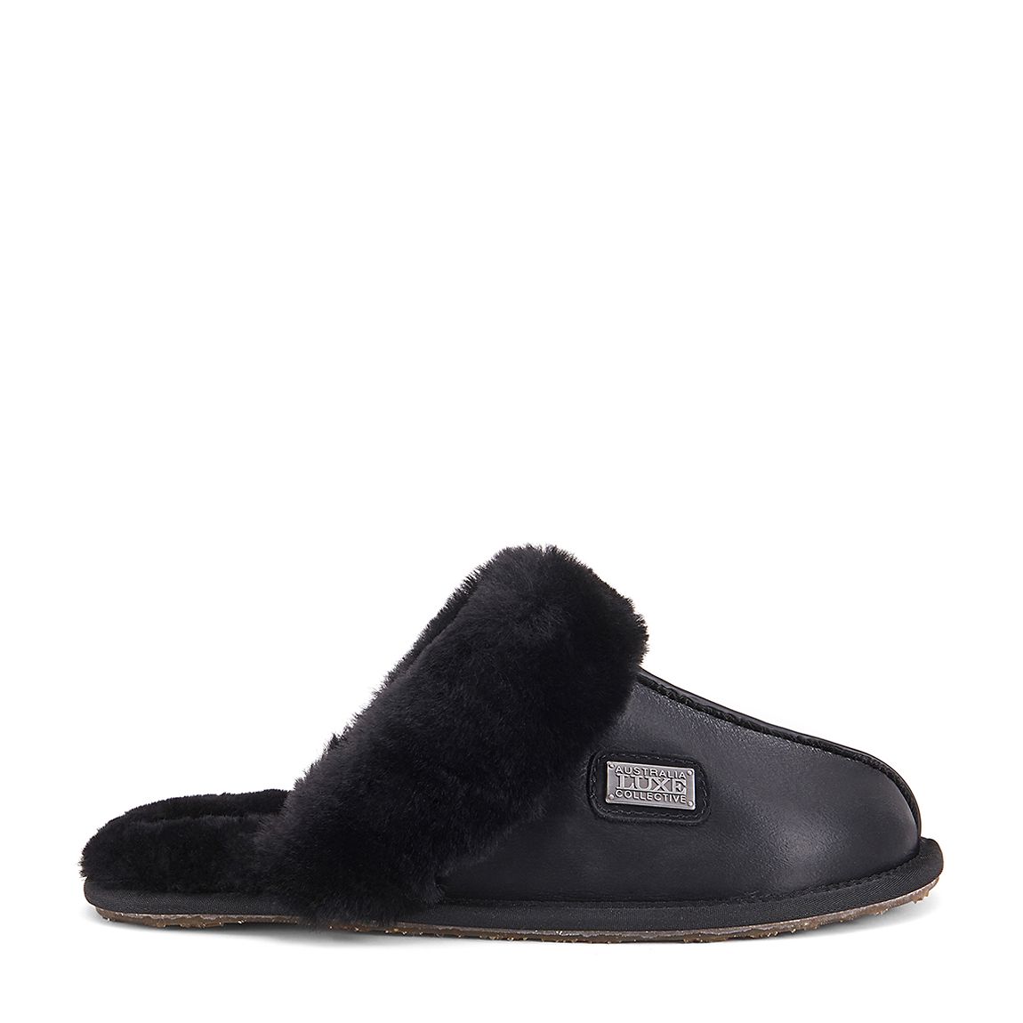Black Closed Mule Satin Slippers main product photo