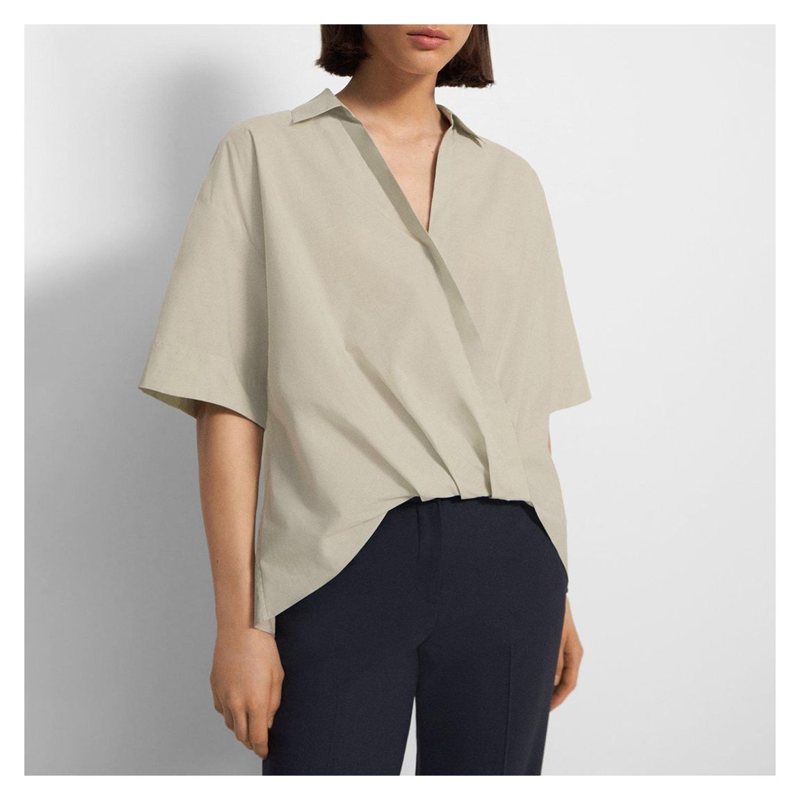 Sage Twist Front Cotton Shirt main product photo