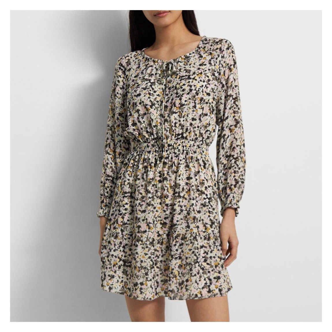Animal Print Belted Waist Silk Mini Dress main product photo