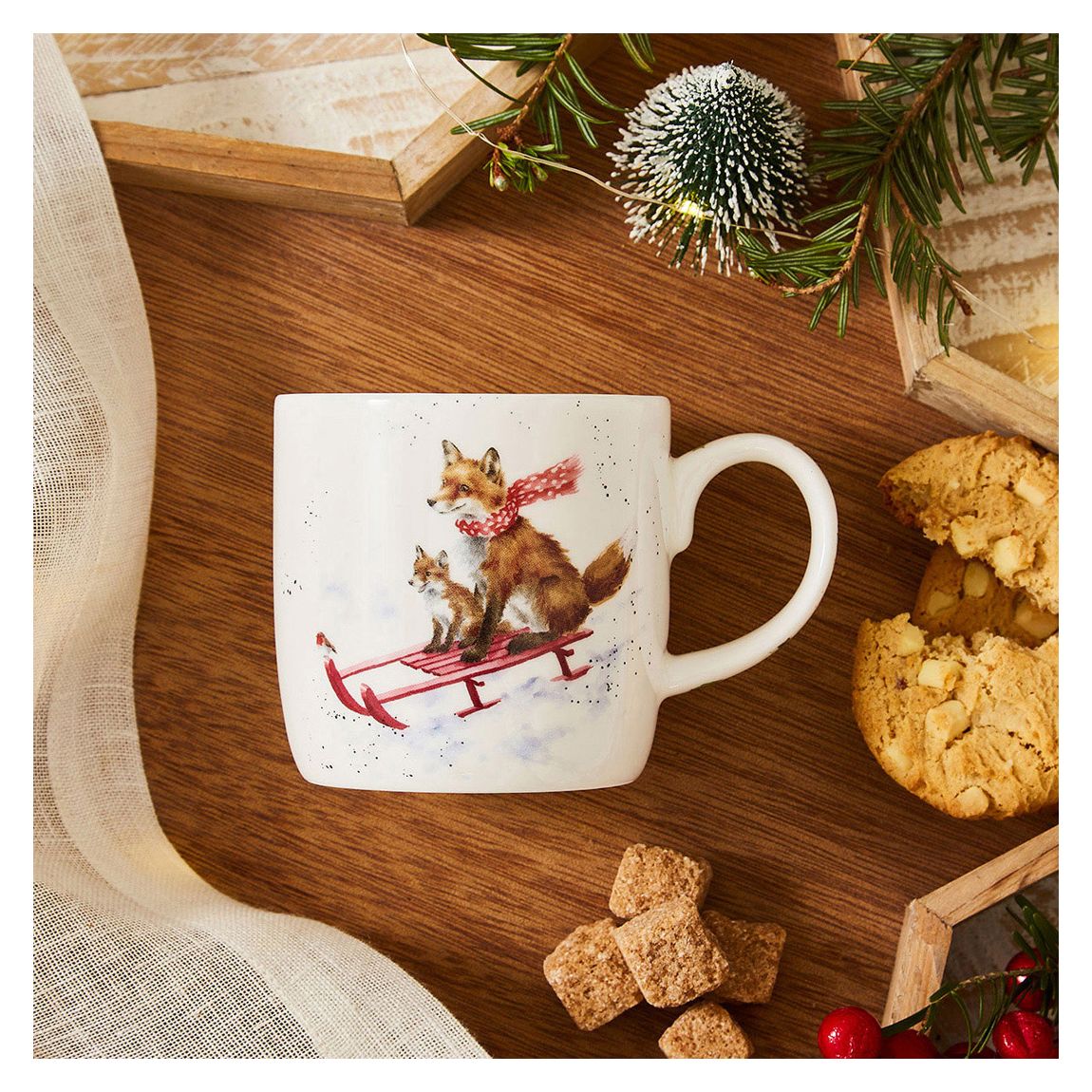 Set of 6 Sleigh Ride Fox Mugs main product photo