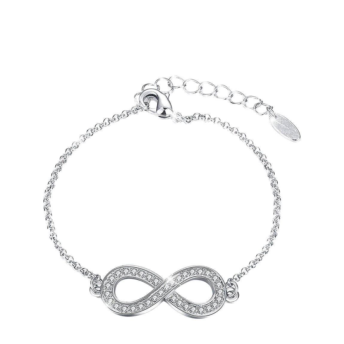Gold Plated Swarovski Elements White Gold Infinity Bracelet main product photo