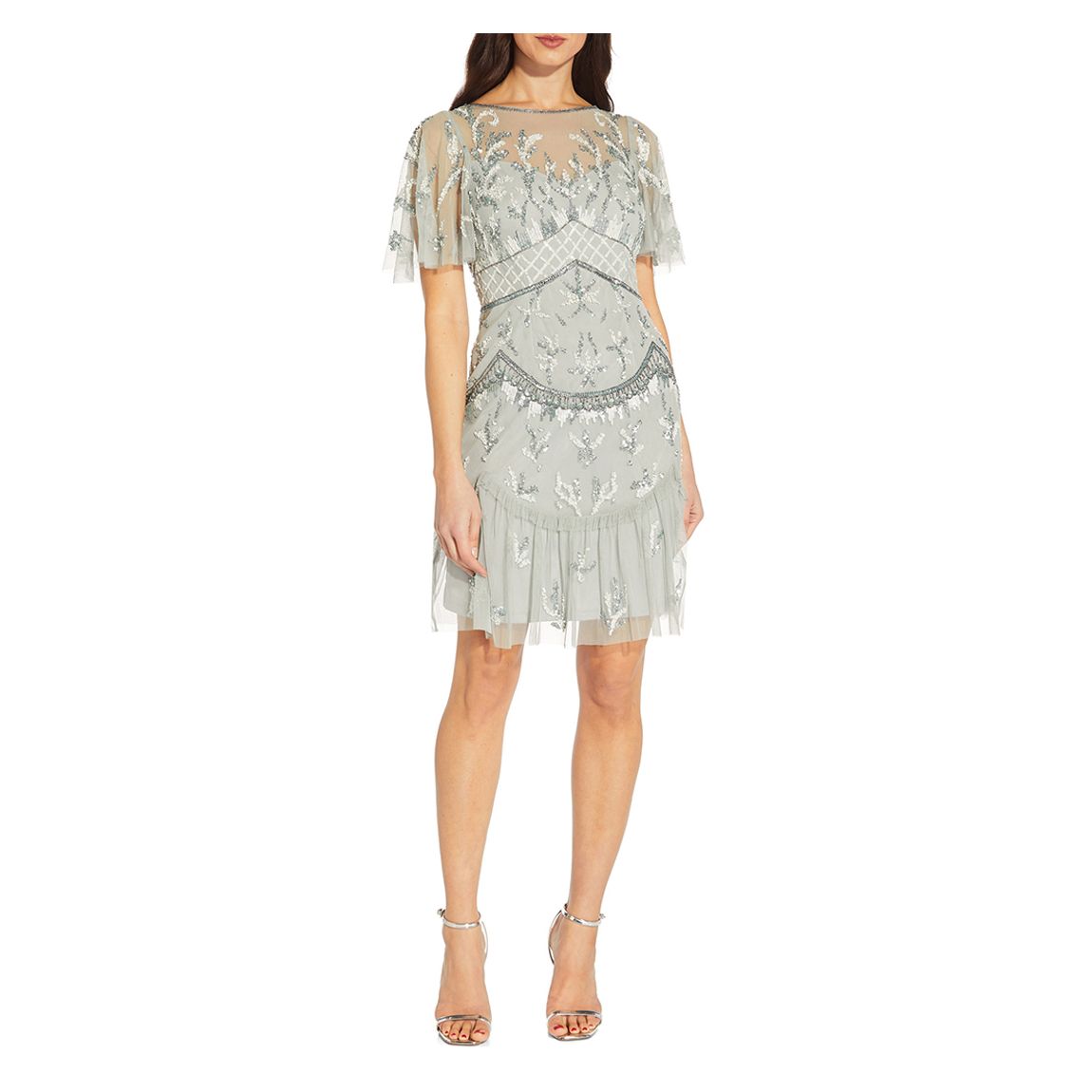 Grey Beaded Short Dress main product photo