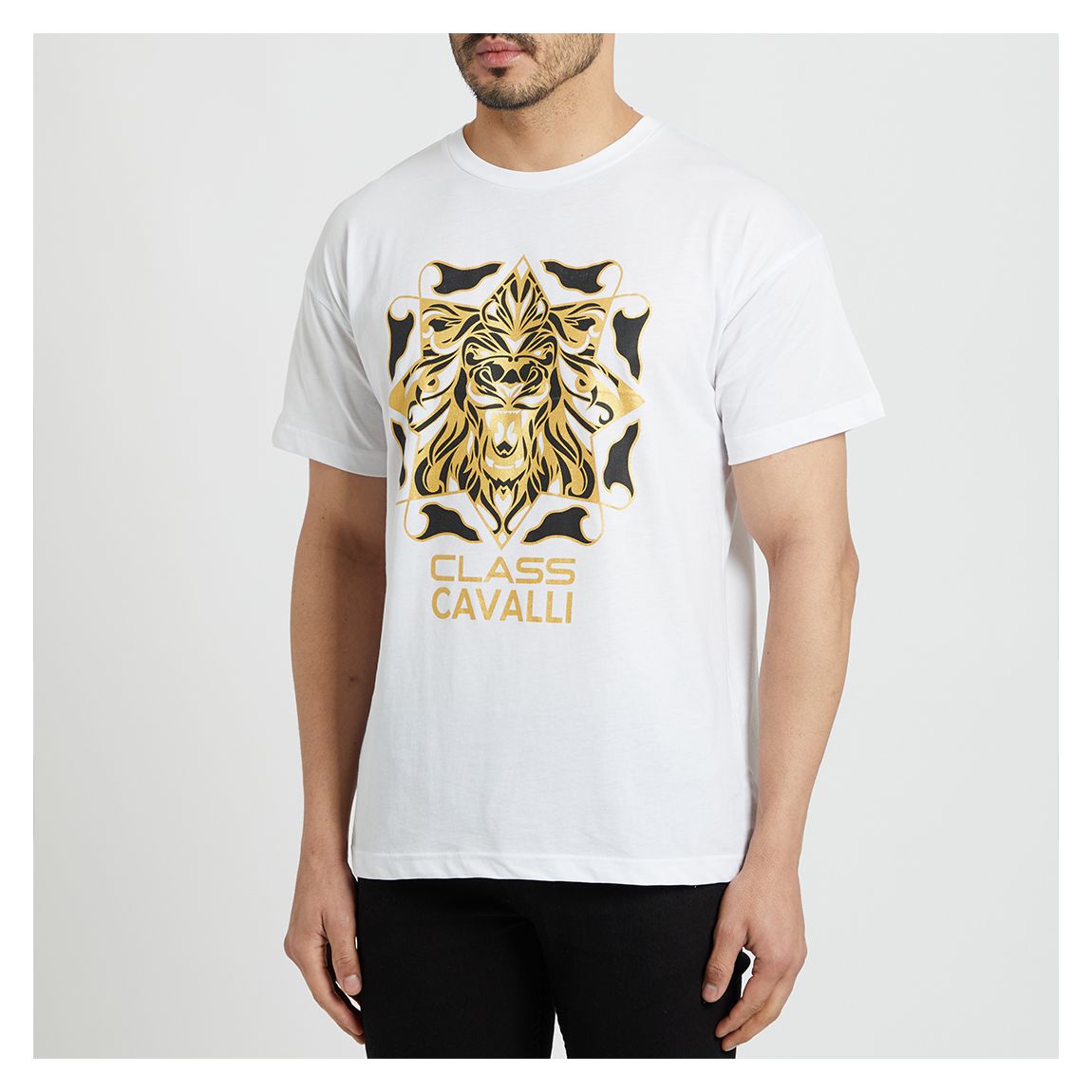 White Large Chest Logo Cotton T-Shirt main product photo