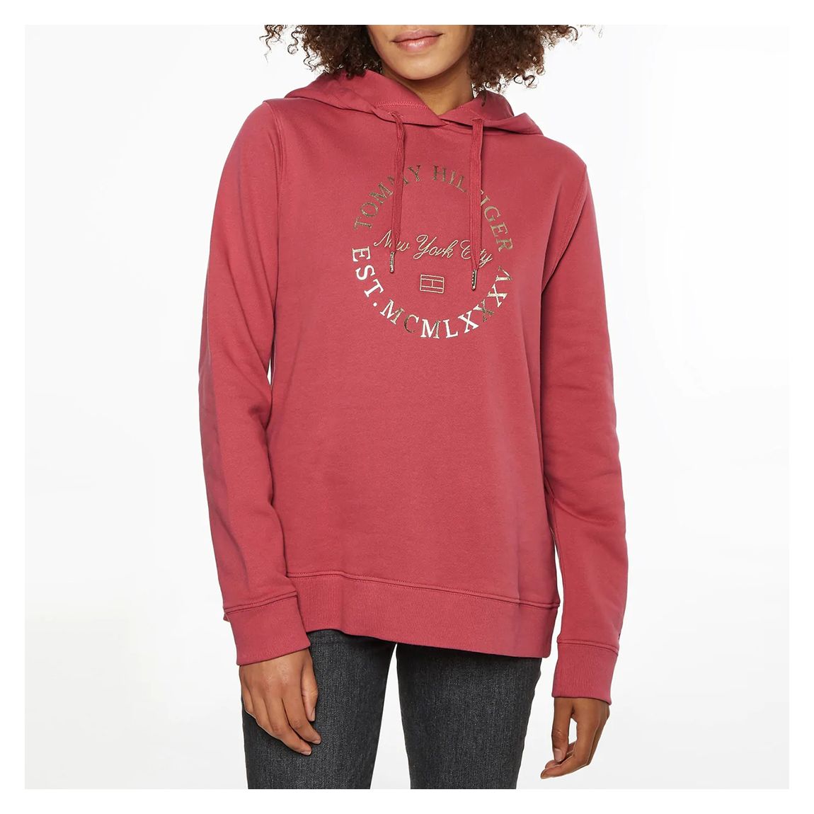 Pink Metallic Graphic Cotton Hoodie main product photo