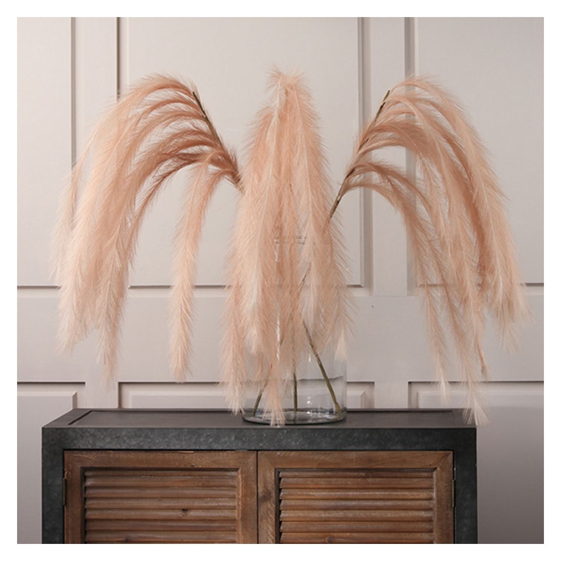 Pack of 3 Blush Pink Pampas Stem, 128cm main product photo