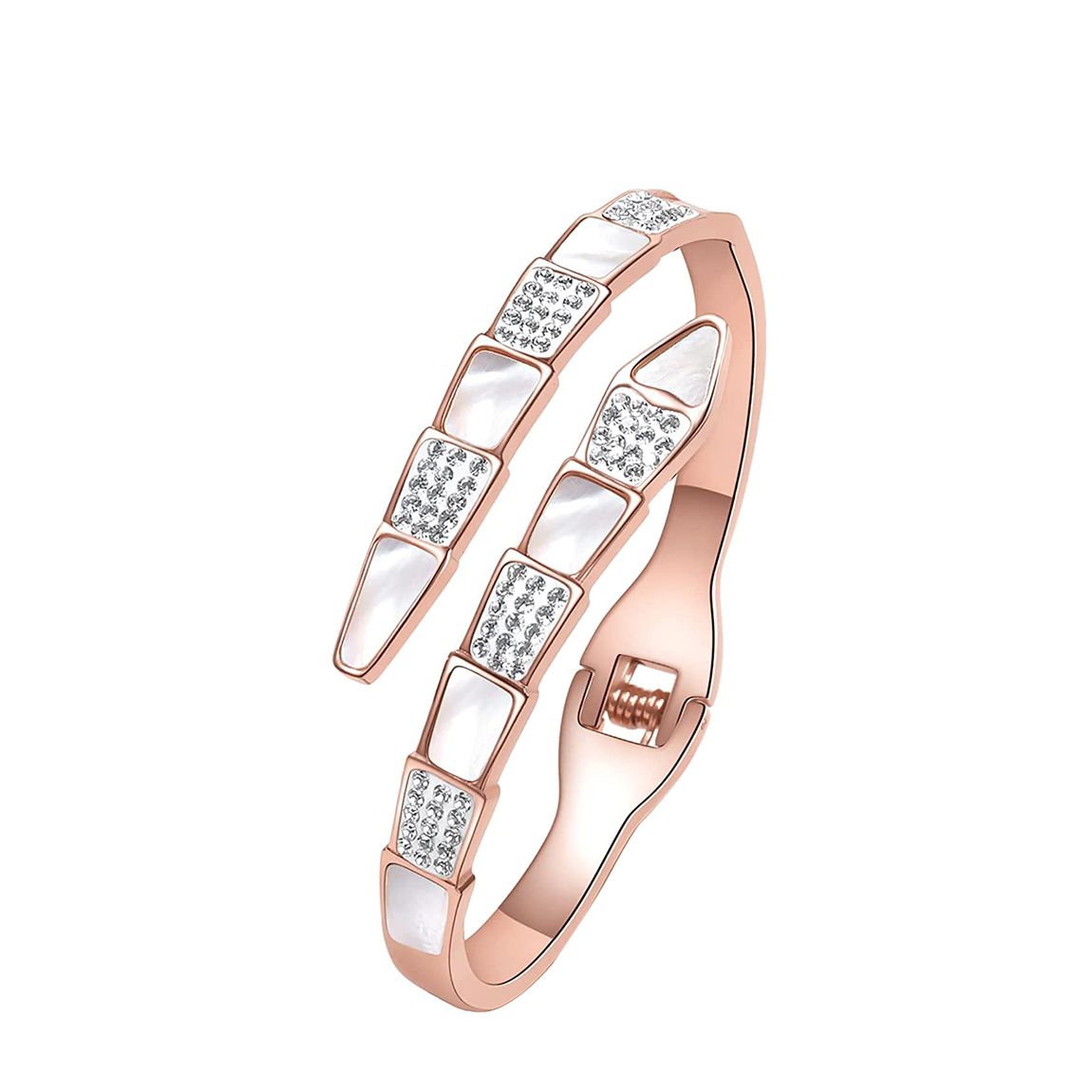 18K Rose Gold & White Mother Of Pearl Wrap Bangle main product photo