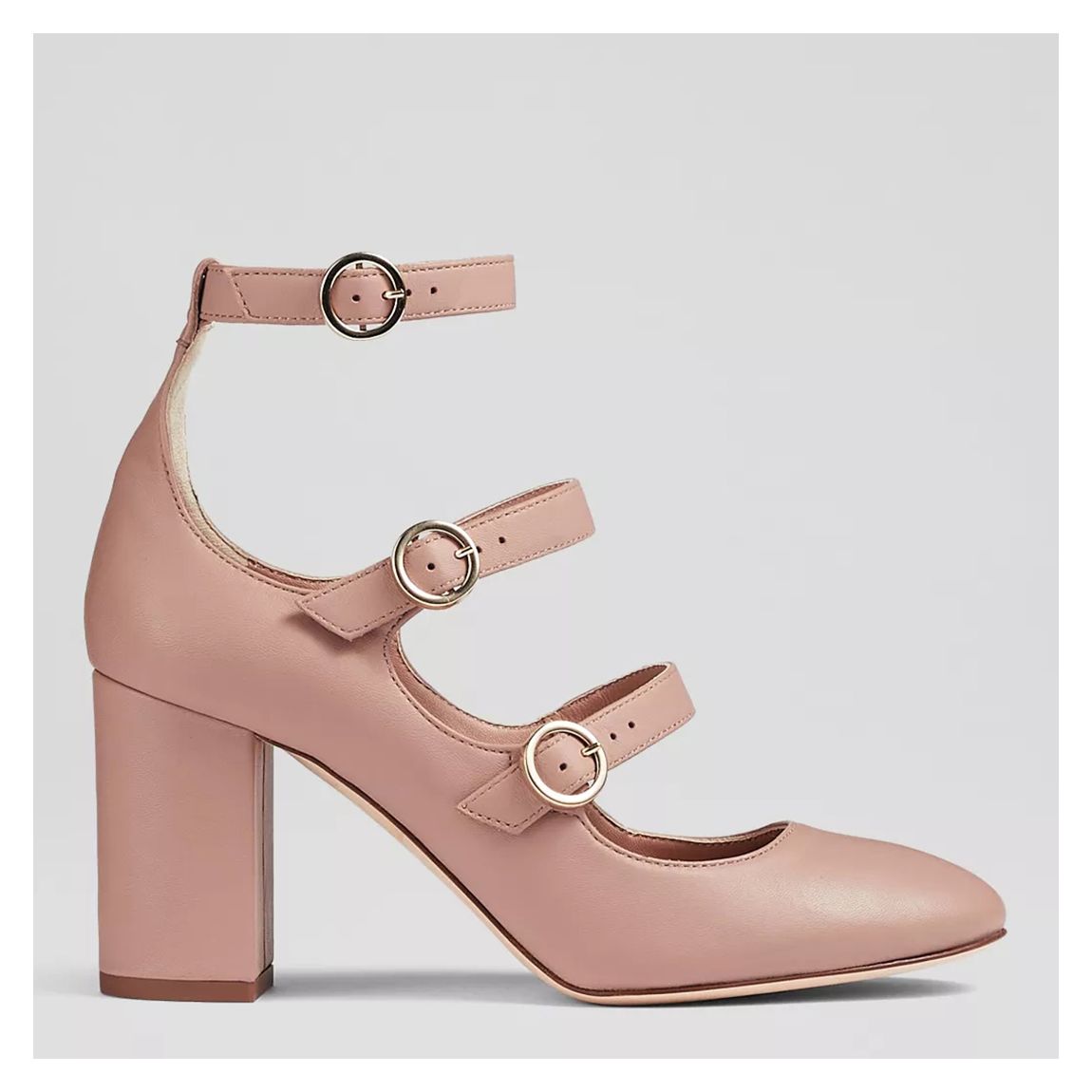 Pink Letitia Leather MultiStrap Heels main product photo