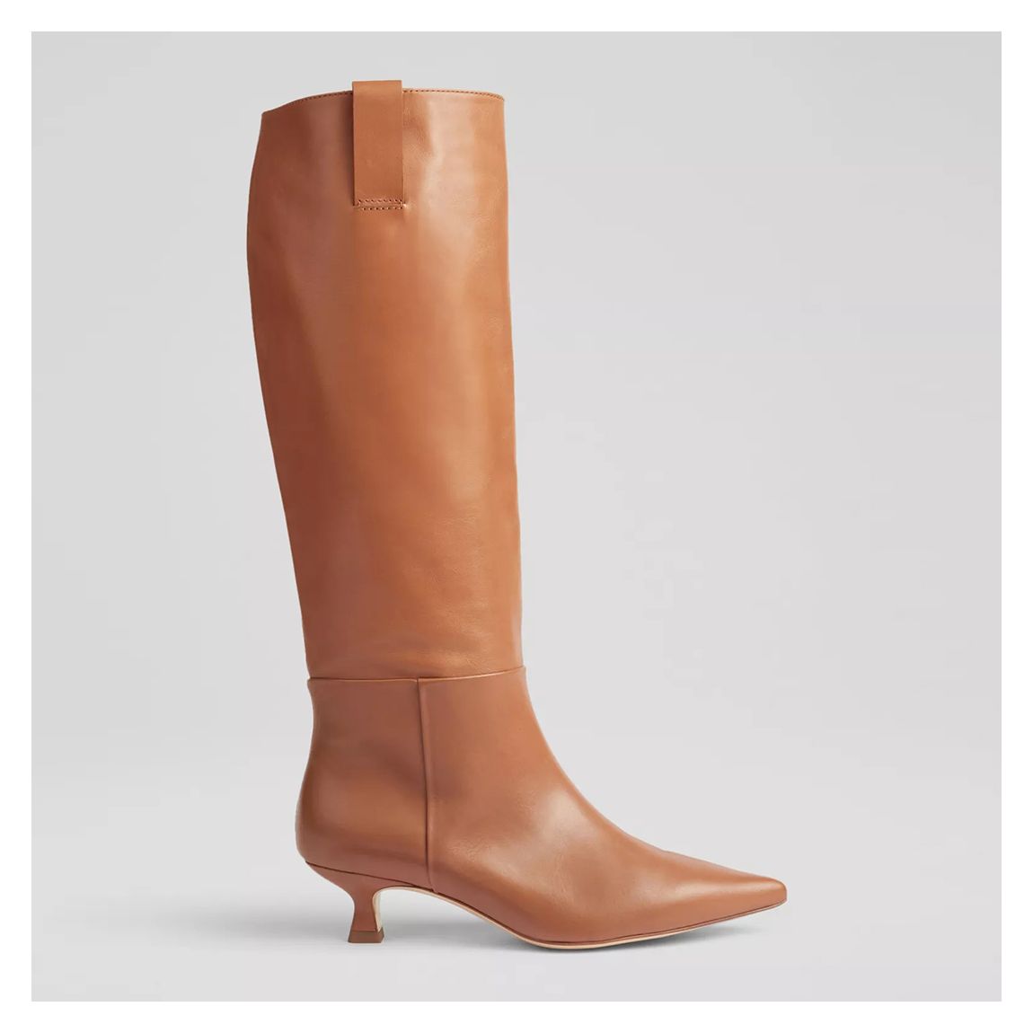 Tan Eden Leather Western Style Knee-High Boots main product photo
