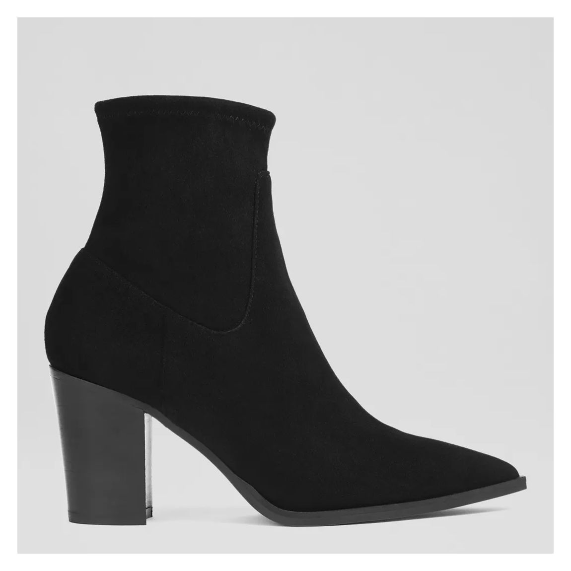 Black Camelia Stretch Suede Ankle Boots main product photo