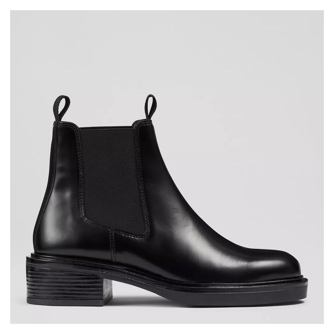 Black Gloria Polished Leather Flat Chelsea Boots main product photo