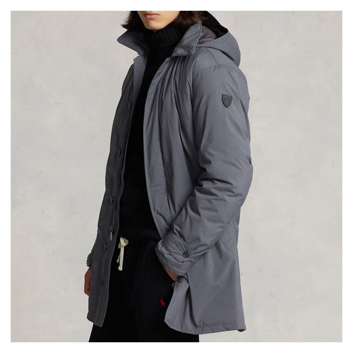 Grey Hooded Coat main product photo