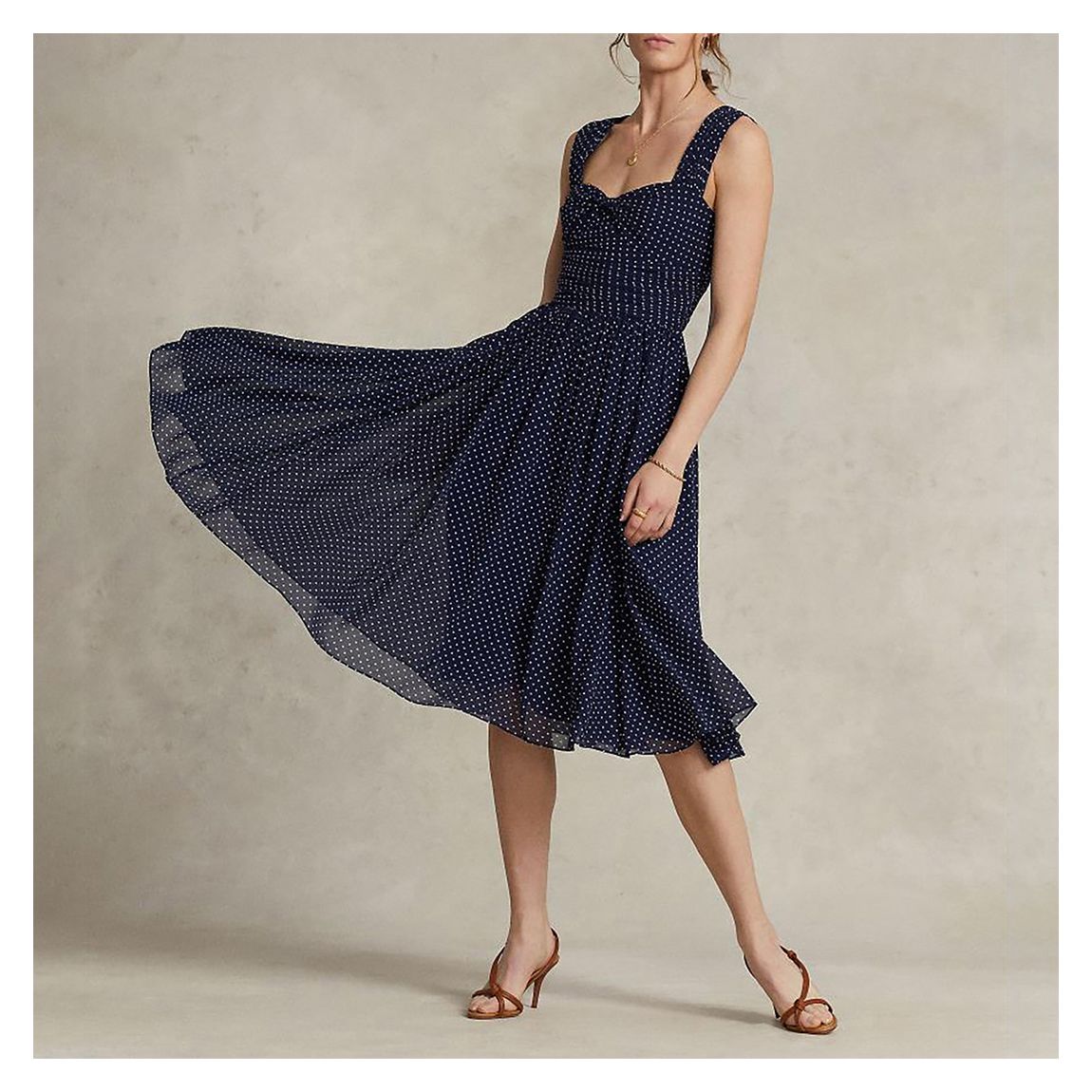 Navy Polka Dot Cocktail Dress main product photo
