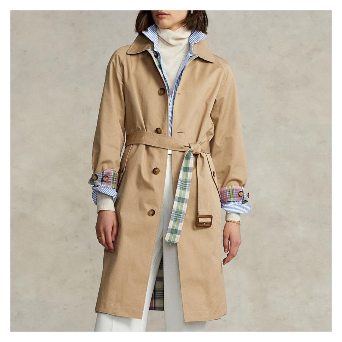 Camel Longline Cotton Trench Coat main product photo