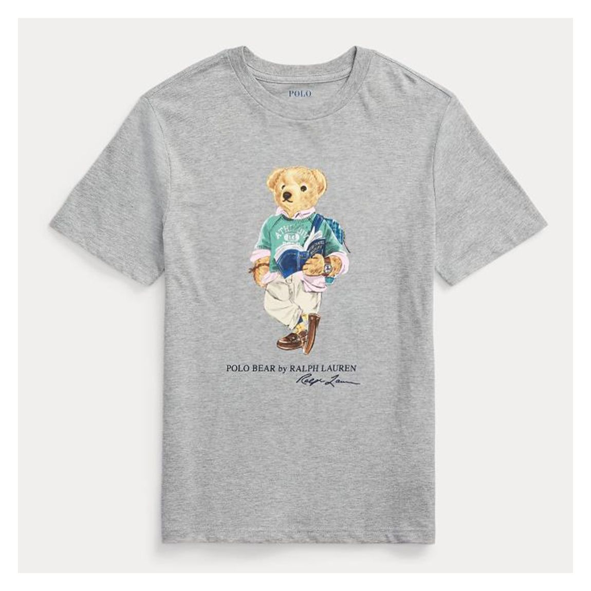 Older Boy's Grey Teddy Bear Graphic Cotton T-Shirt main product photo