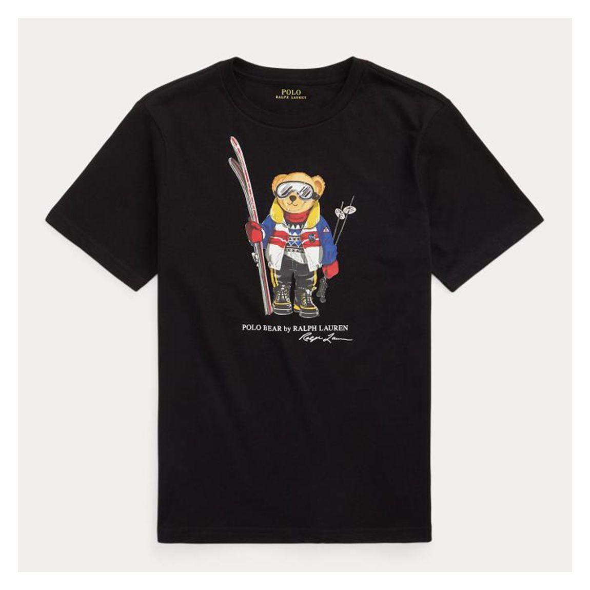 Older Boy's Black Teddy Bear Graphic Cotton T-Shirt main product photo