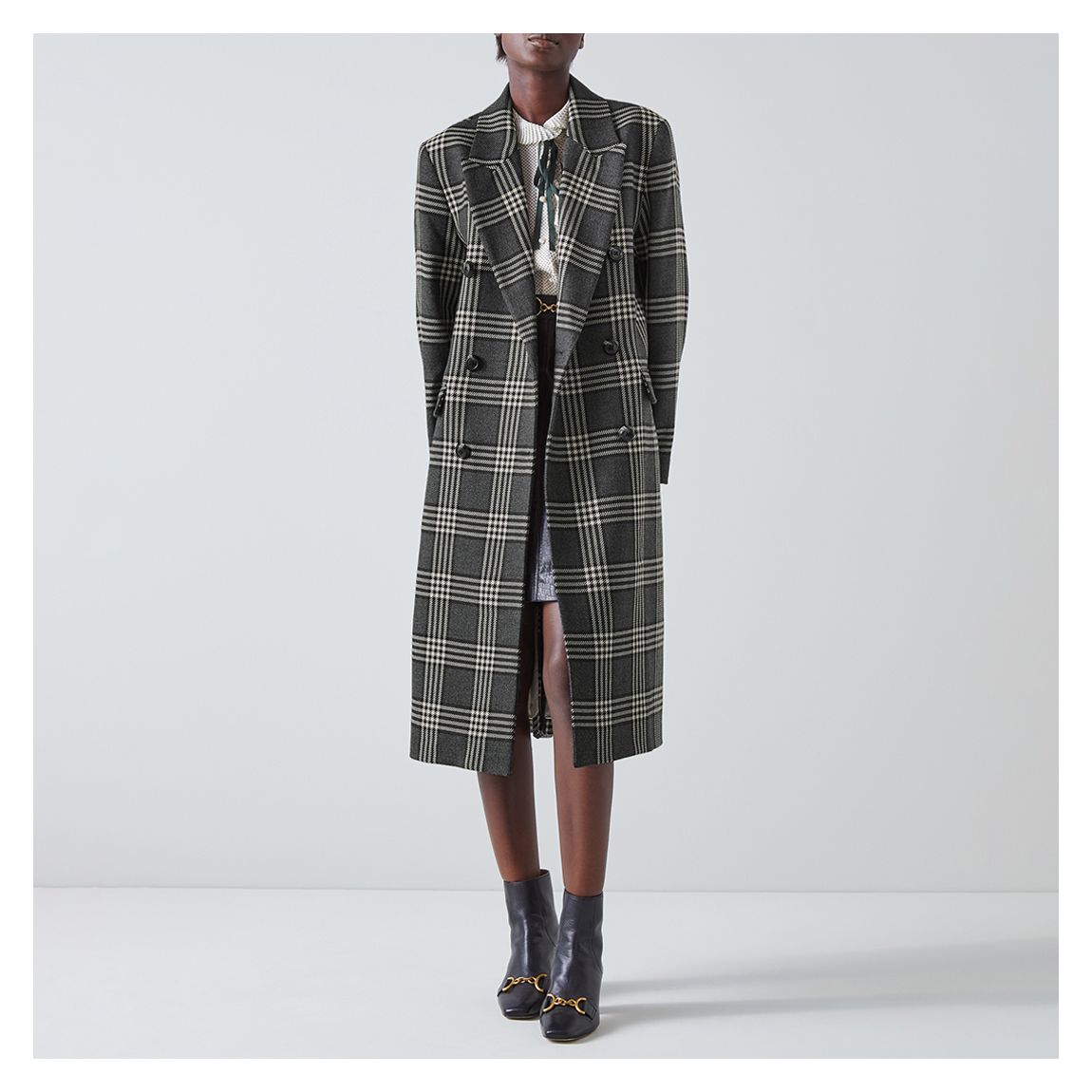 Grey Check Quentin Wool Coat main product photo