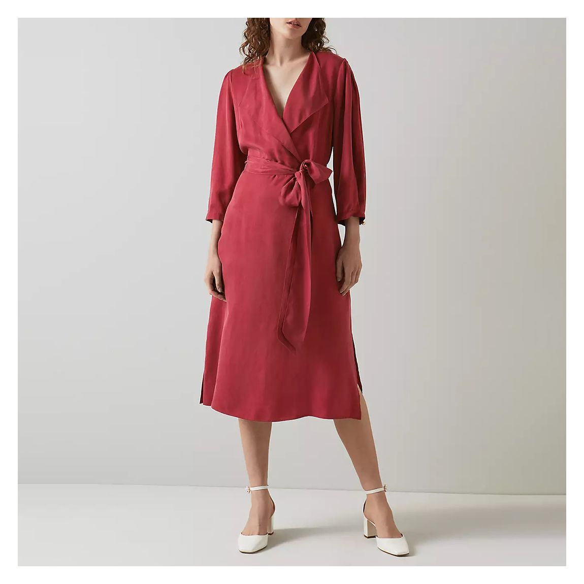 Burgundy Iris Belted Dress main product photo