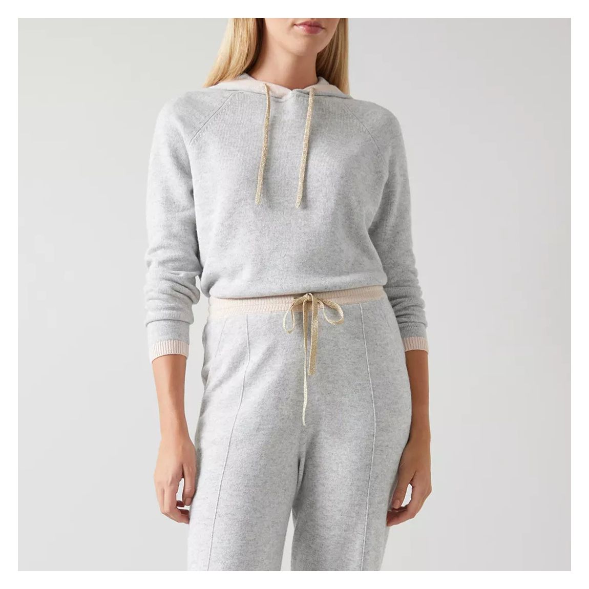 Grey Holly Cashmere Blend Hooded Jumper main product photo