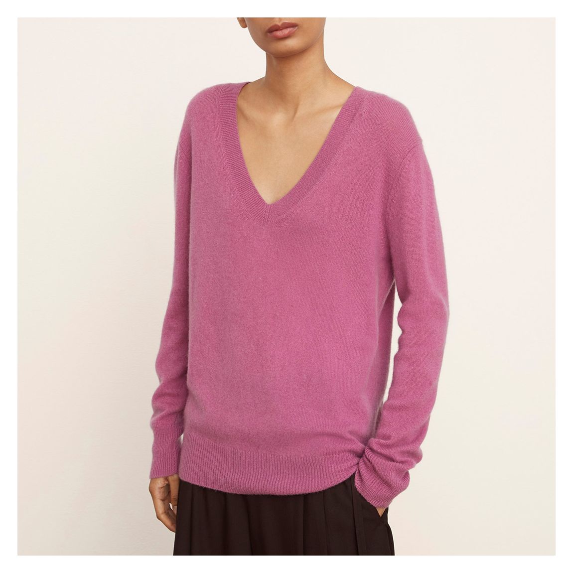 Pink V Neck Cashmere Jumper main product photo