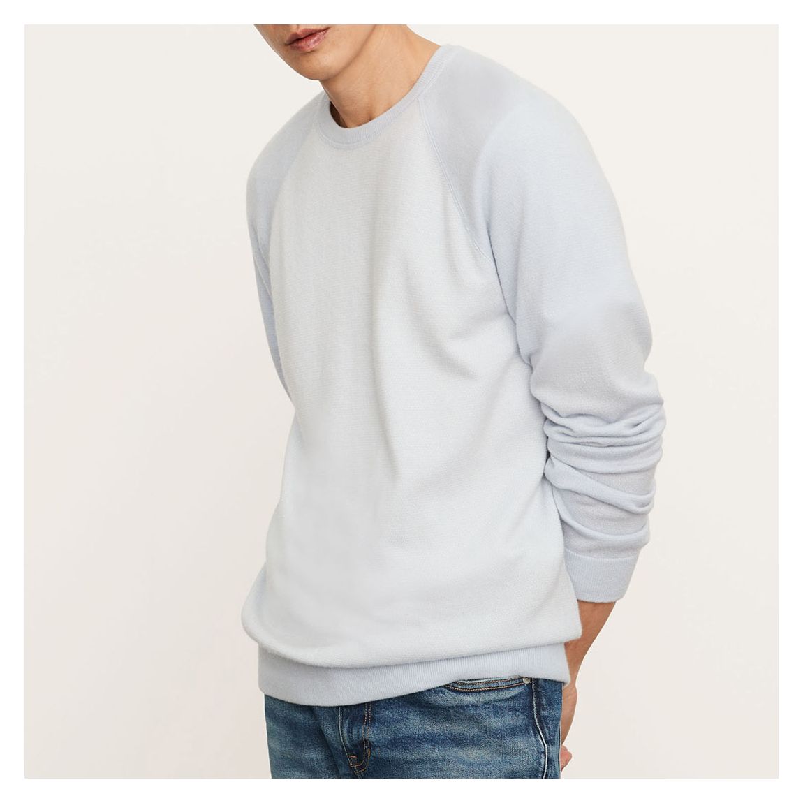 Grey Baseball Cashmere Blend Jumper main product photo