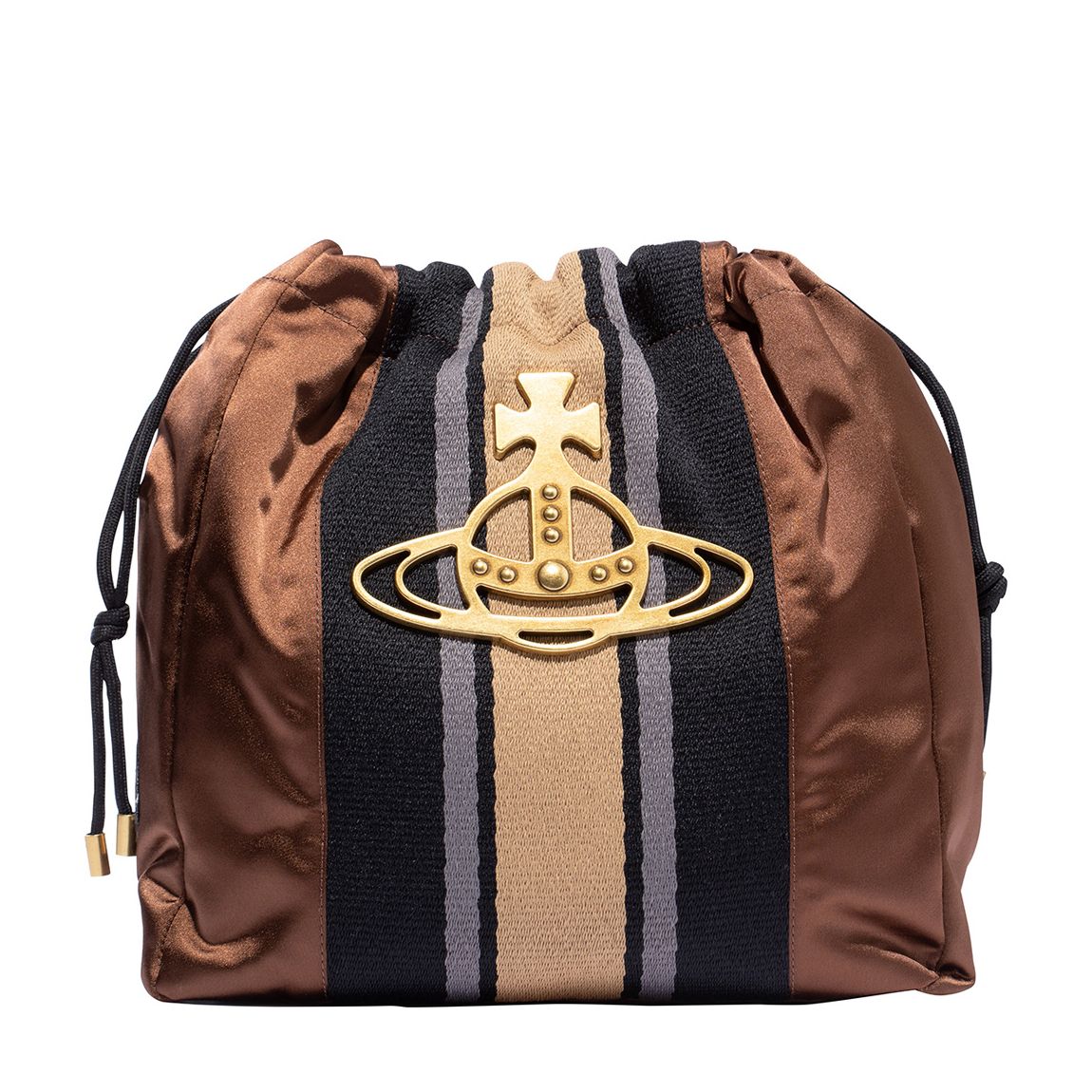 Brown Recycled Satin Hilary Bucket Bag main product photo