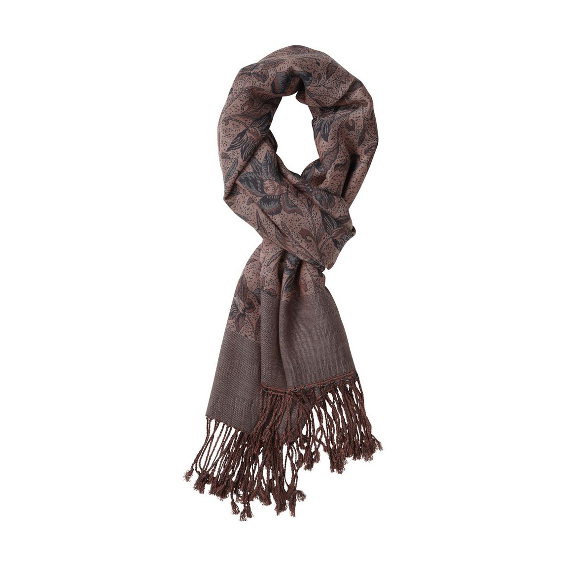 Brown Printed Merino Wool Scarf main product photo