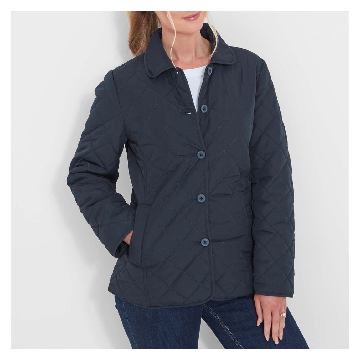 Navy Lyddington Quilted Jacket main product photo