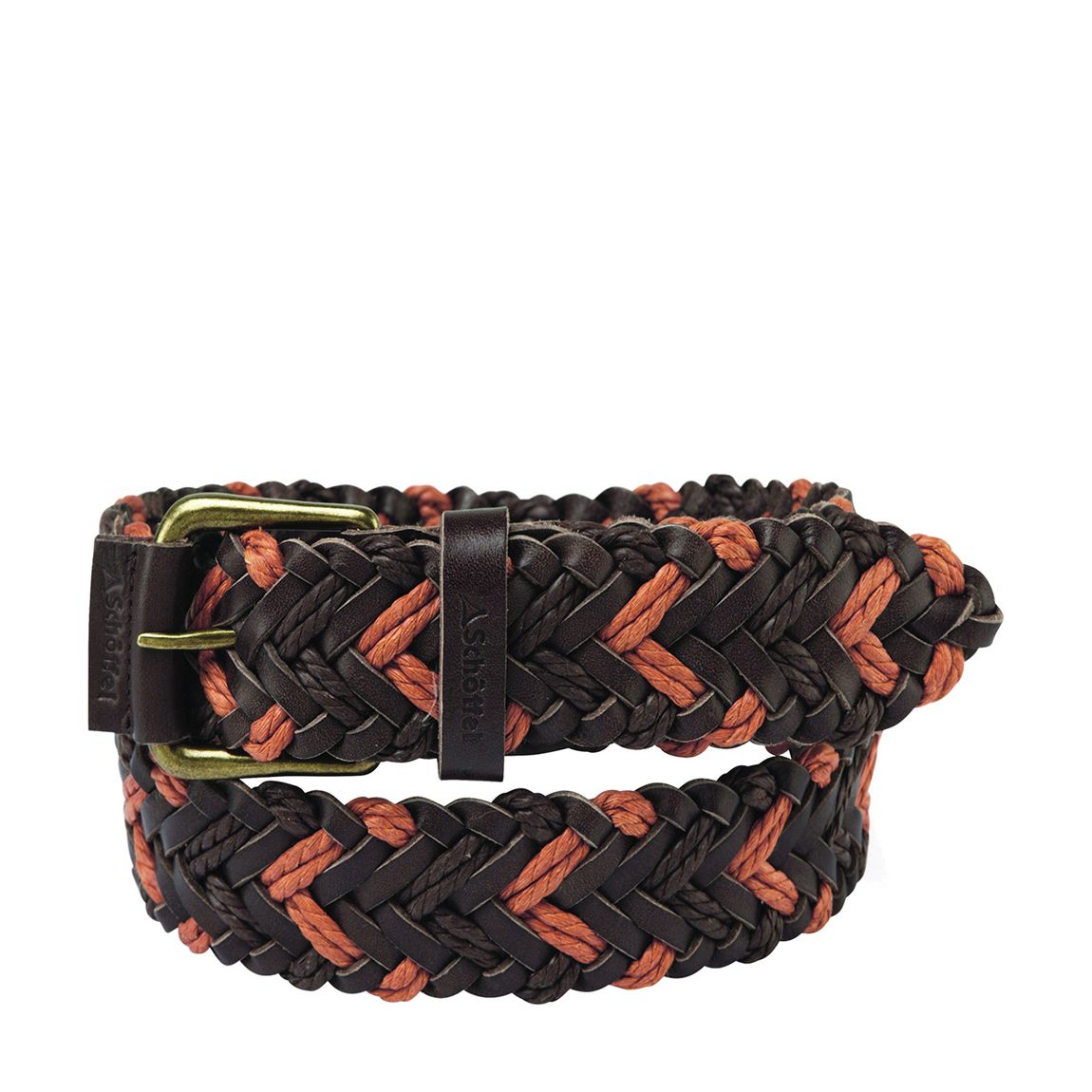 Brown/Ochre Woven Leather Belt main product photo