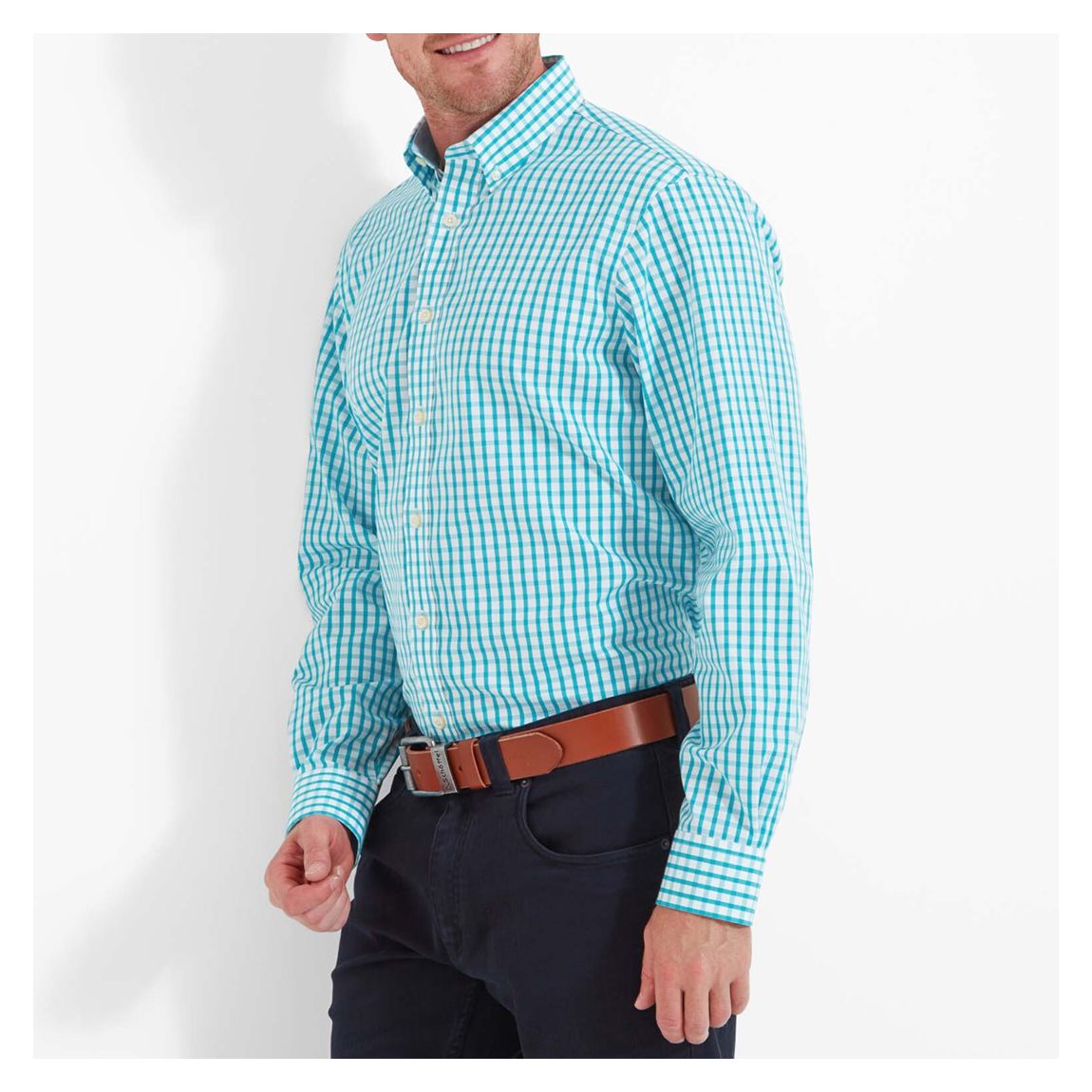Blue Check Harlyn Tailored Cotton Shirt main product photo