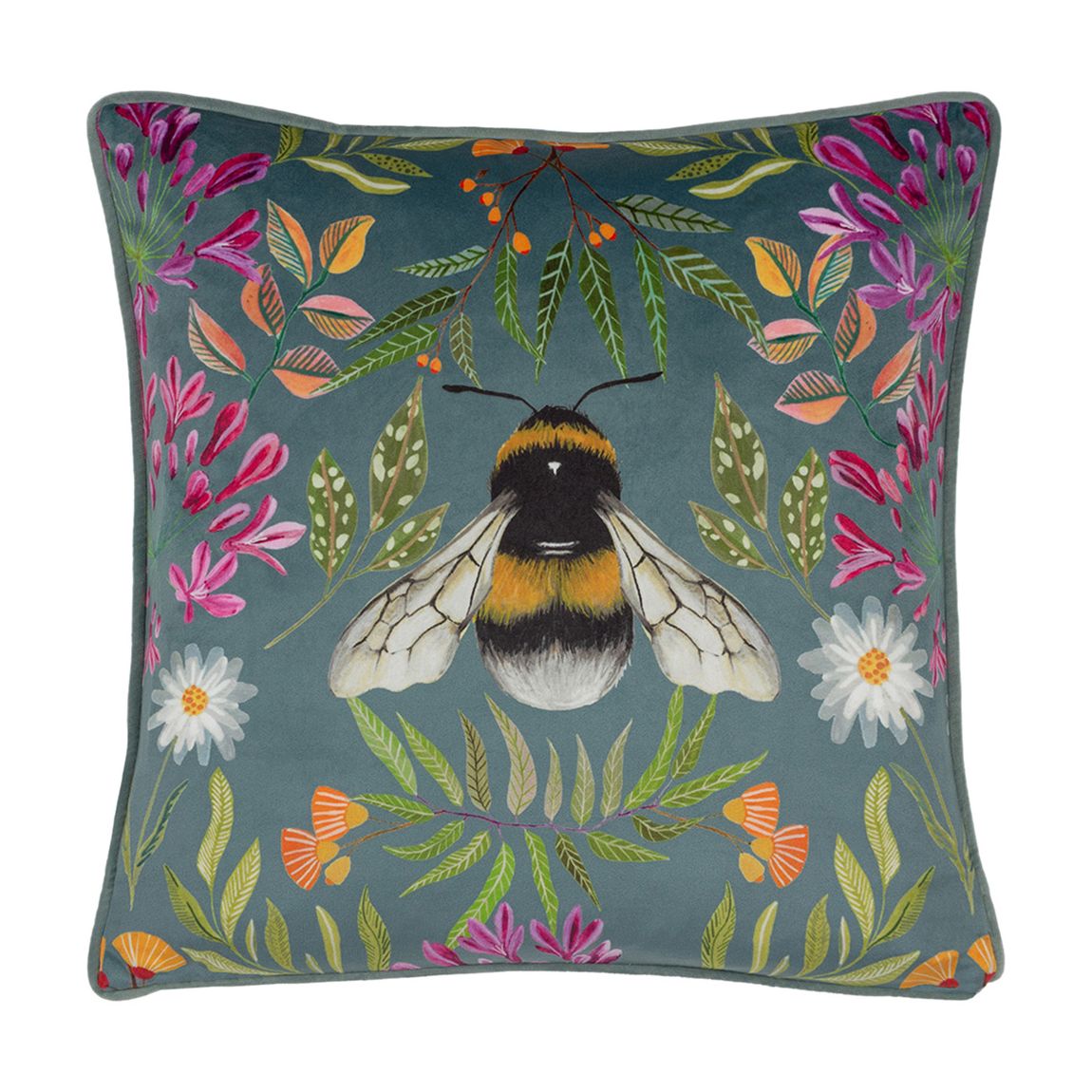House Of Bloom Zinnia Bee 43x43cm Cushion, Multi main product photo