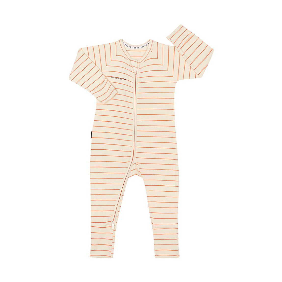 White/Orange Ribbies Zip Romper main product photo
